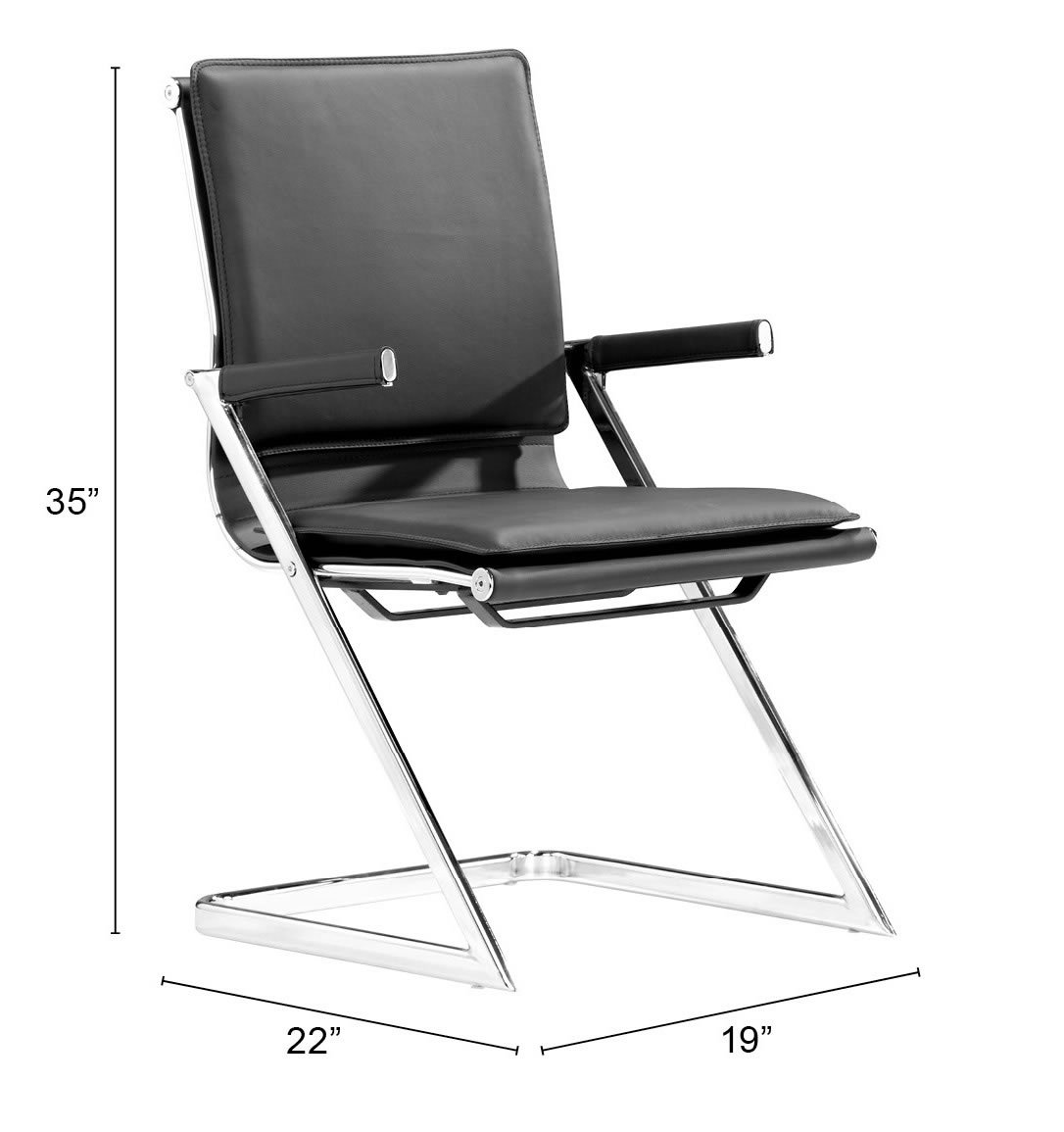 Lider Plus Conference Chair (Set of 2) Black - Image 10
