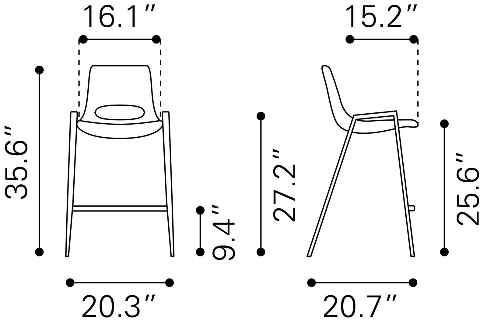 Desi Counter Stool (Set of 2) Beige & Walnut - Image 9