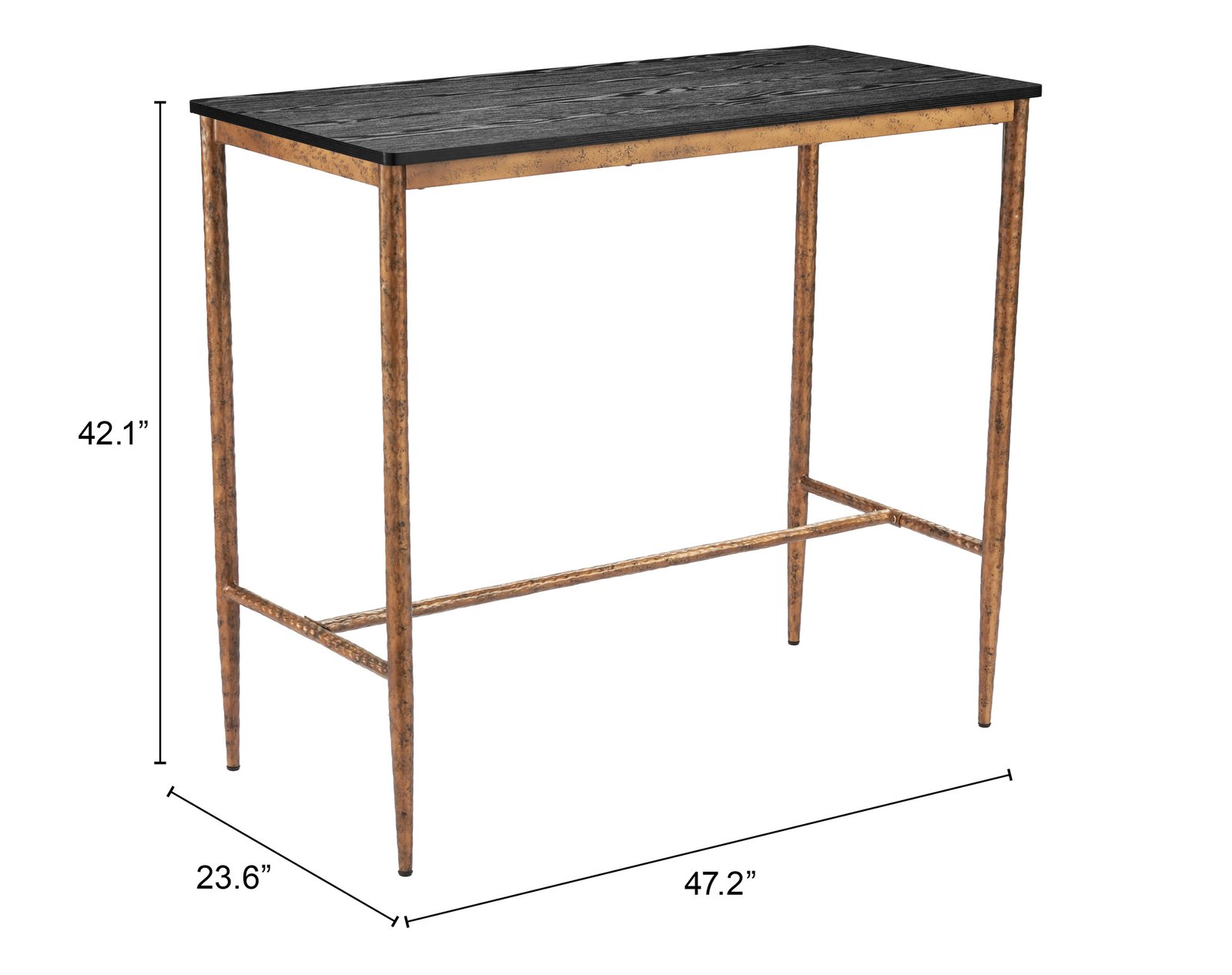 Nida Bar Table Black & Bronze - Image 8