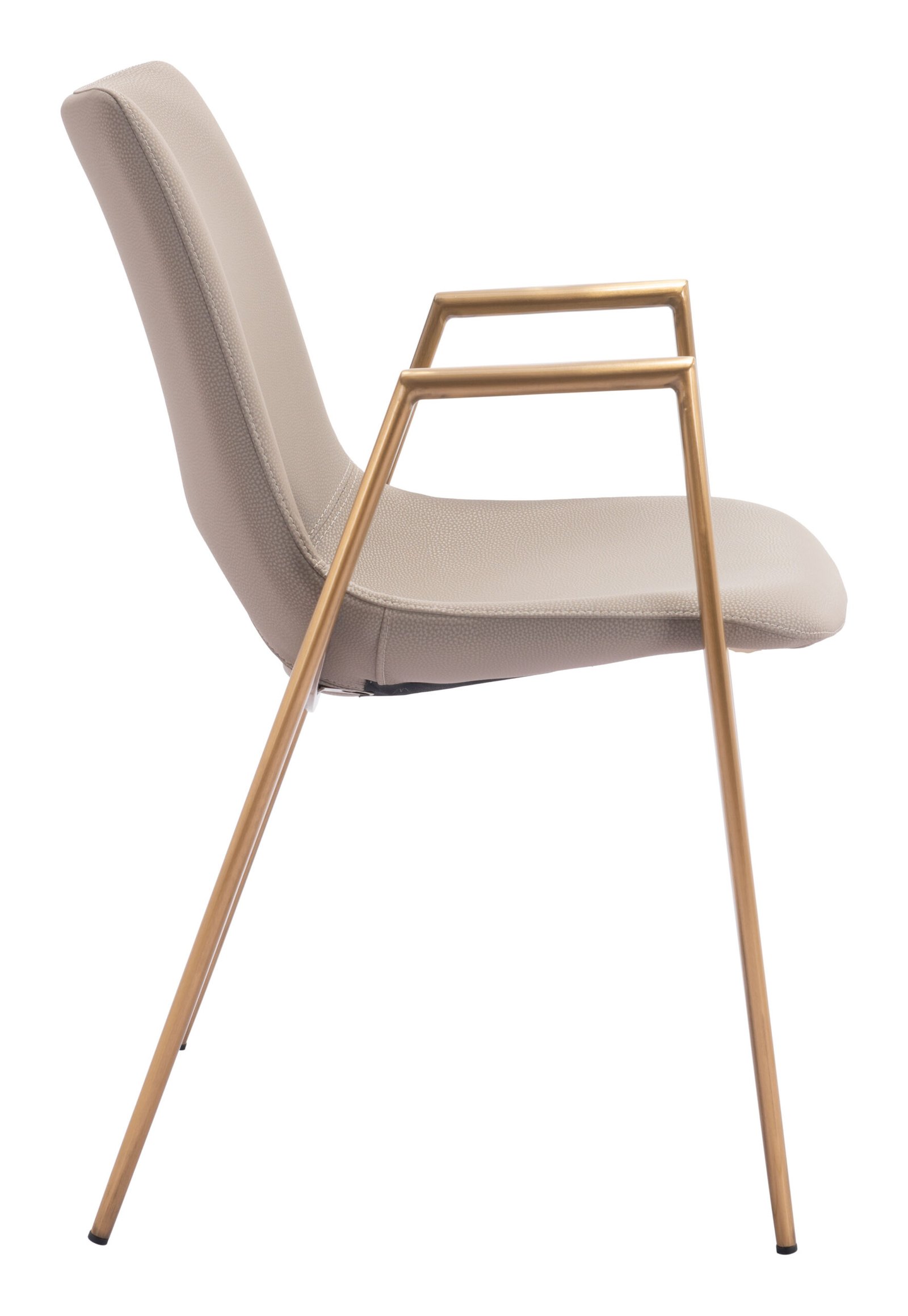 Desi Dining Chair (Set of 2) Beige & Gold - Image 4