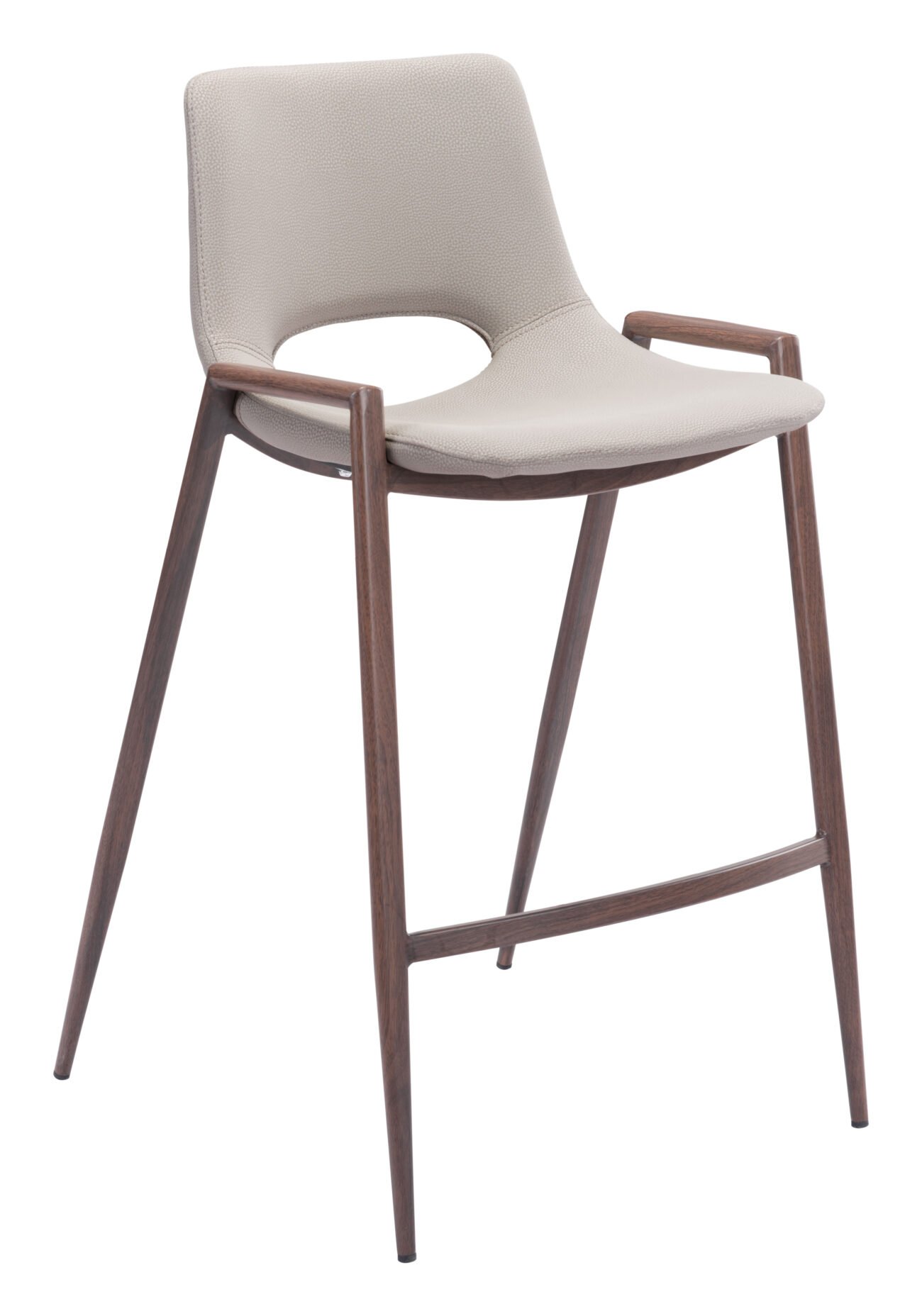 Desi Counter Stool (Set of 2) Beige & Walnut - Image 3
