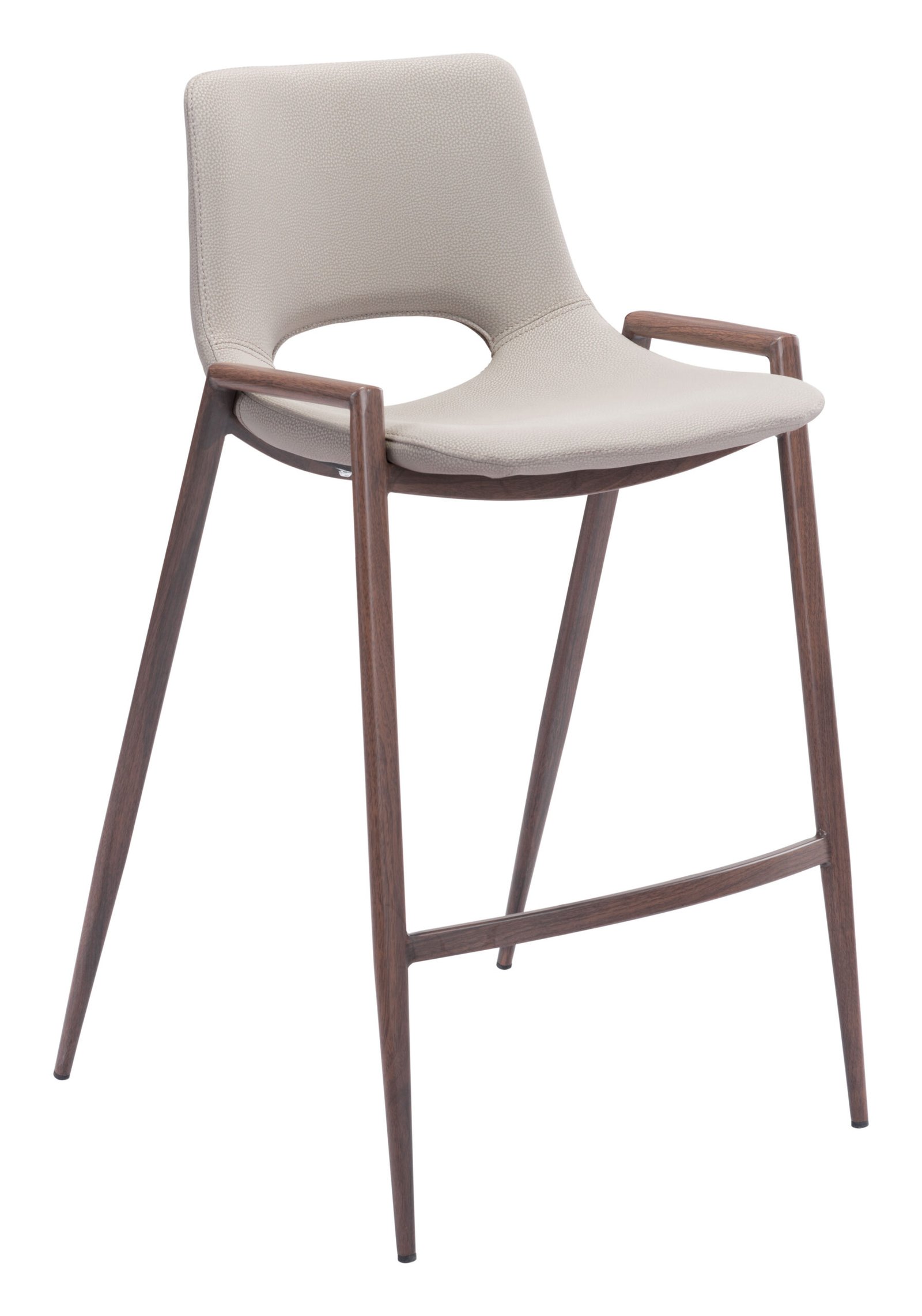Desi Counter Stool (Set of 2) Beige & Walnut - Image 3