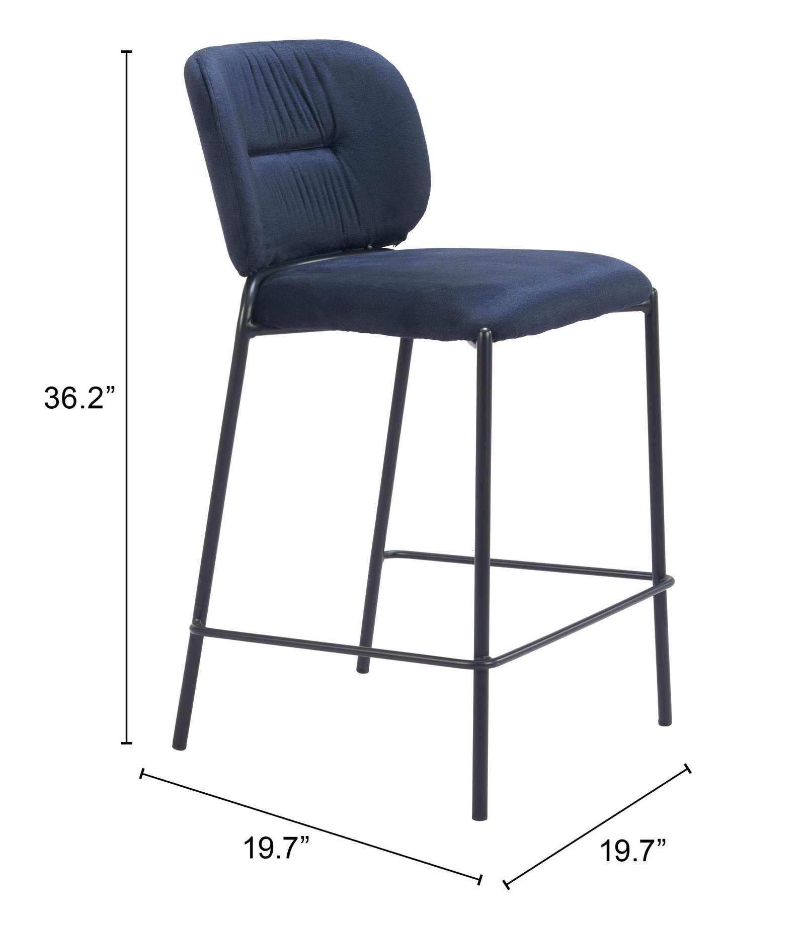 Plat Counter Stool (Set of 2) Blue - Image 8