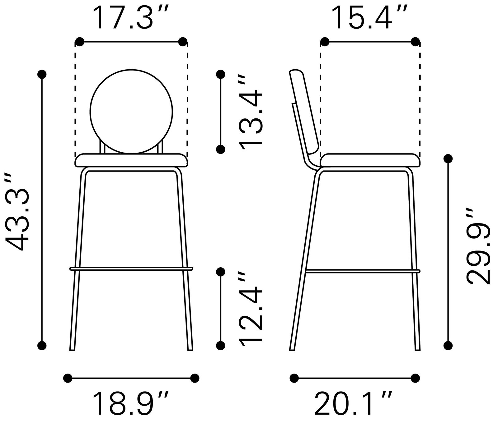 Odessa Barstool (Set of 2) Green & Gold - Image 10