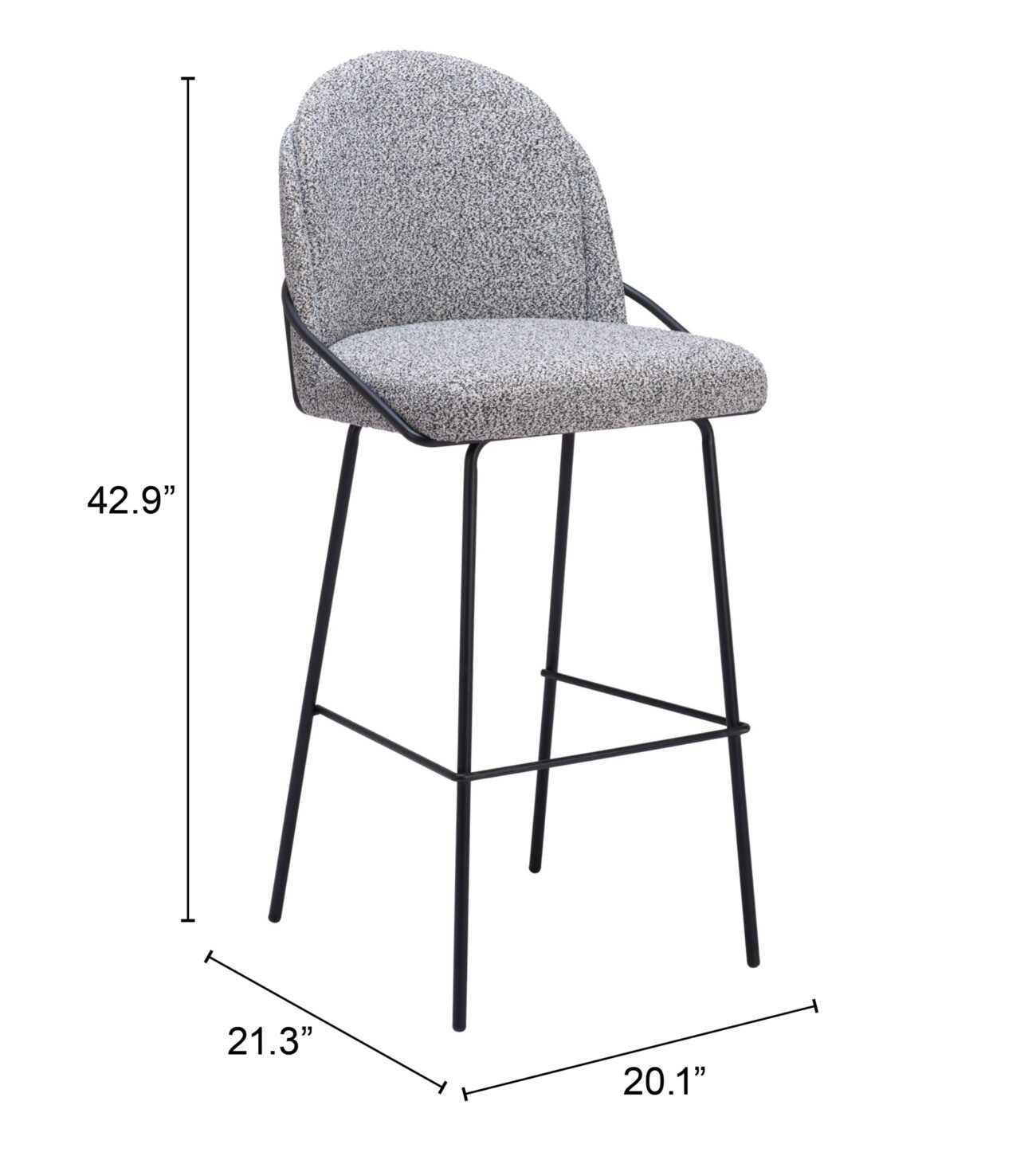 Jambi Barstool (Set of 2) Black & White - Image 11