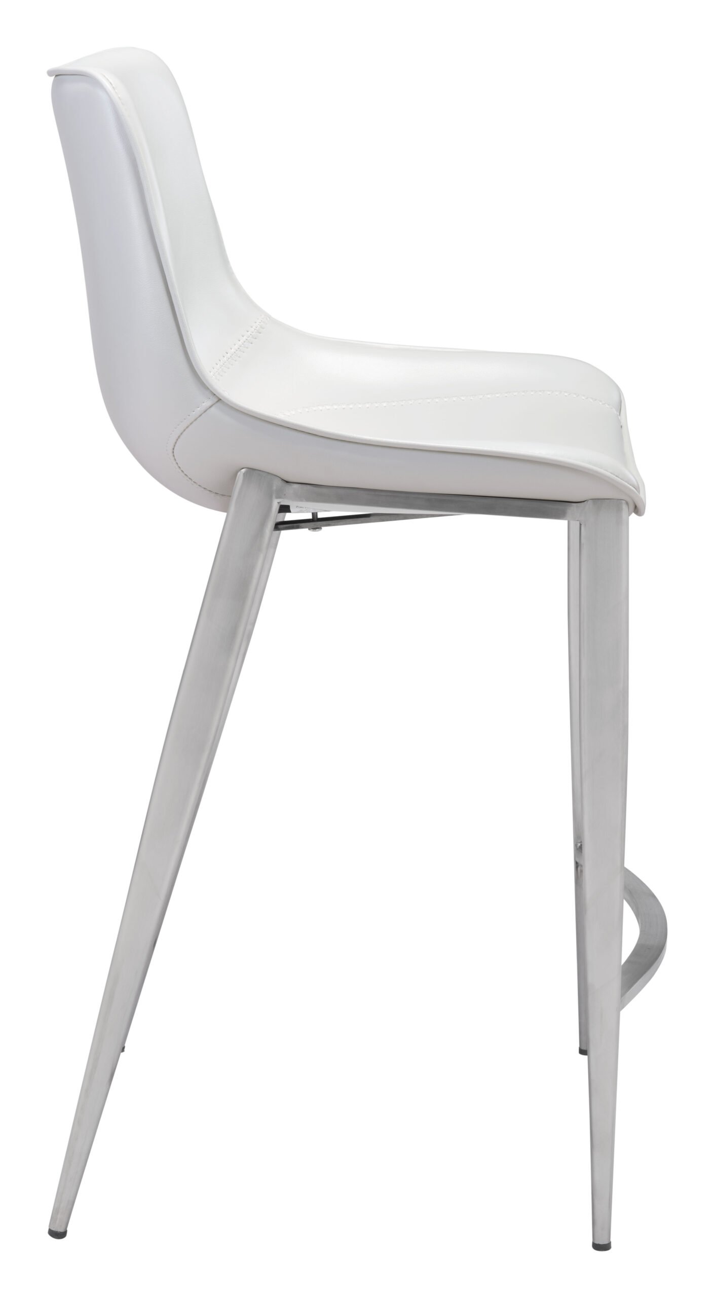 Magnus Counter Stool (Set of 2) White & Silver - Image 3