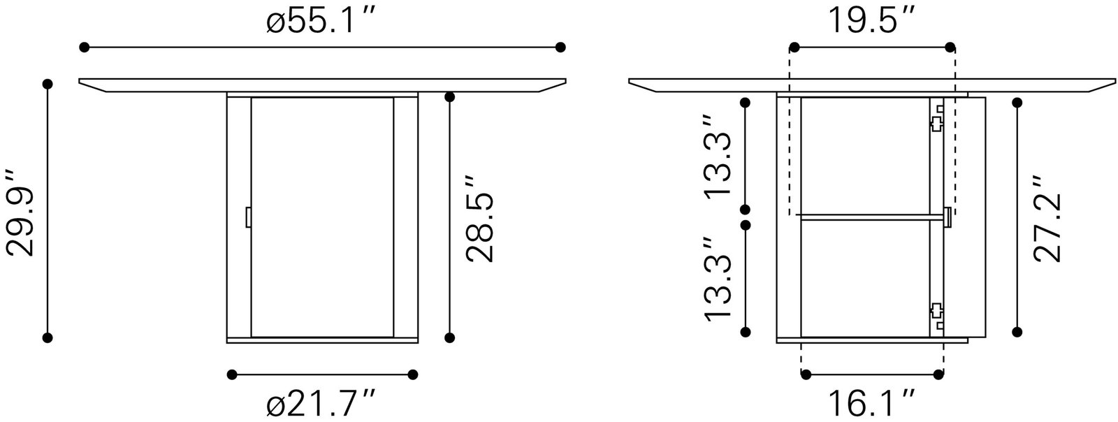 Izola Dining Table White & Black - Image 12