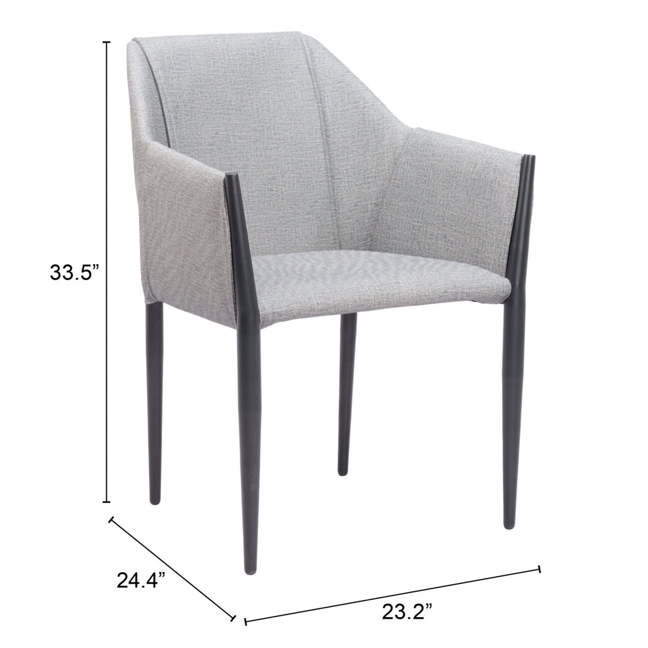 Andover Dining Chair (Set of 2) Slate Gray - Image 9