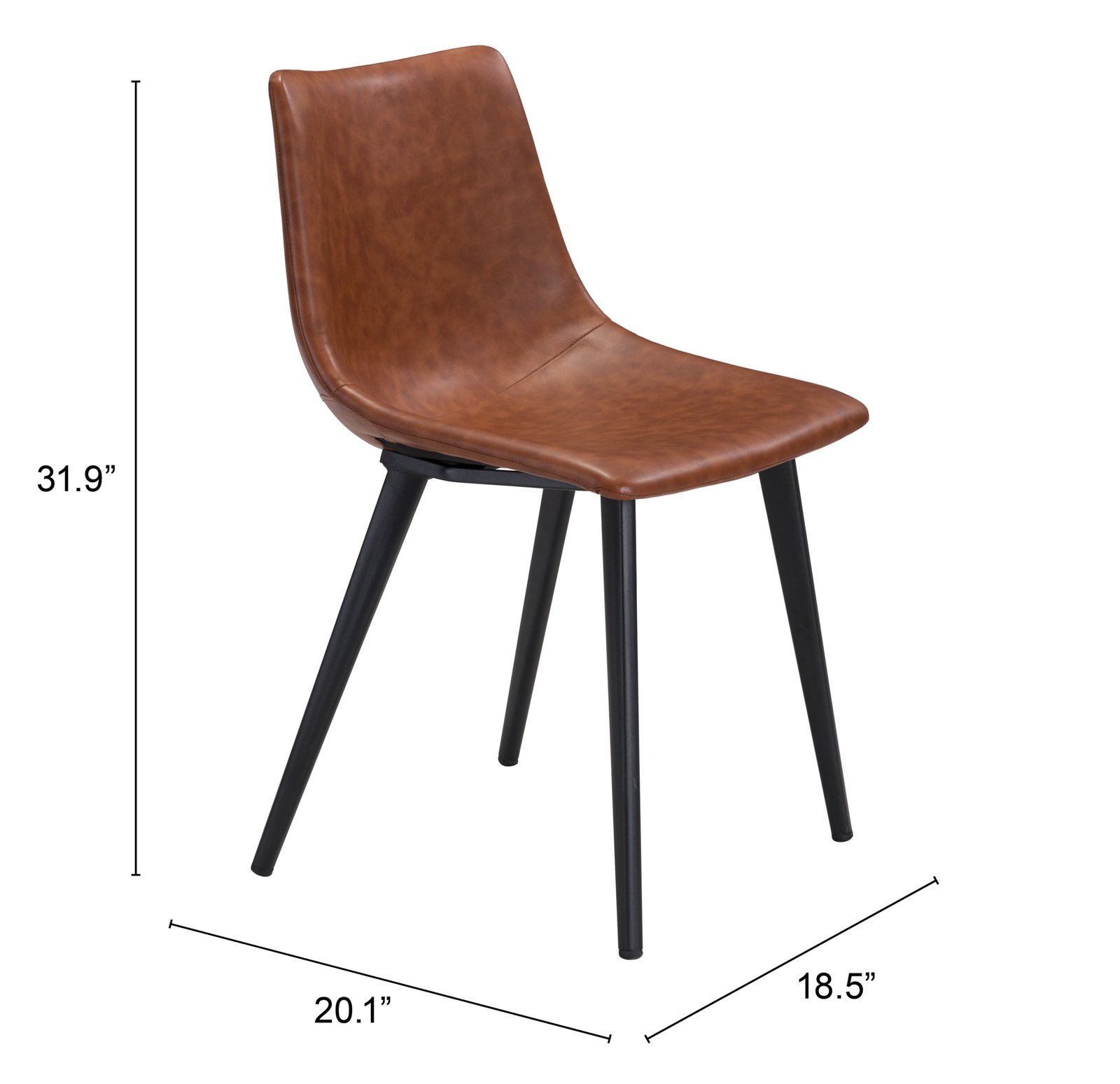 Daniel Dining Chair (Set of 2) Vintage Brown - Image 11