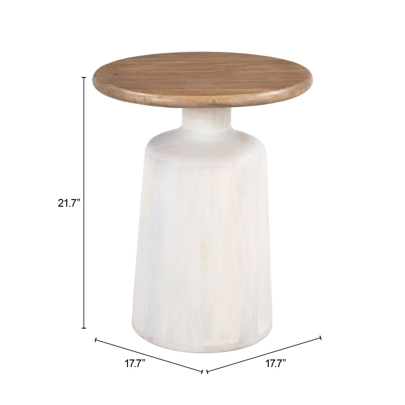 Goblet Side Table Brown & White - Image 5