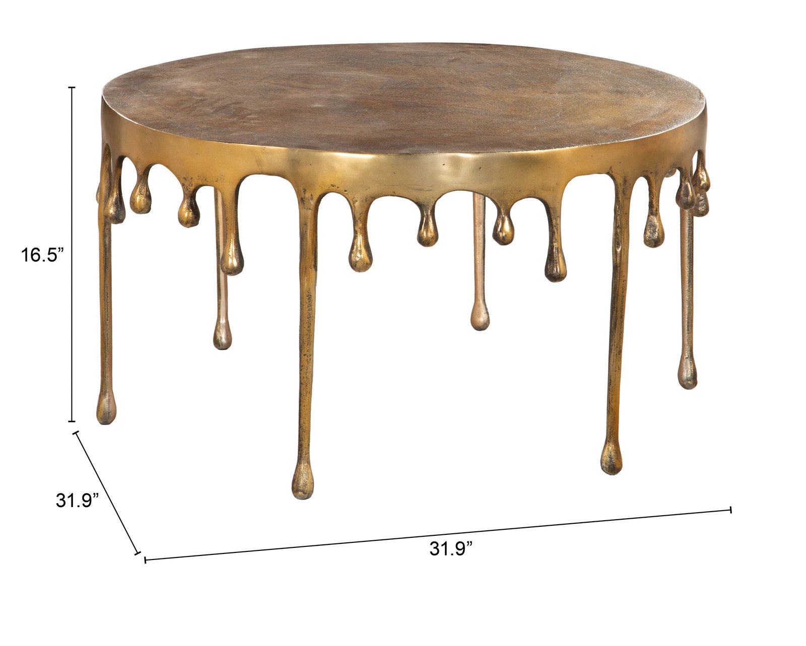 Drip Coffee Table Antique Brass - Image 9