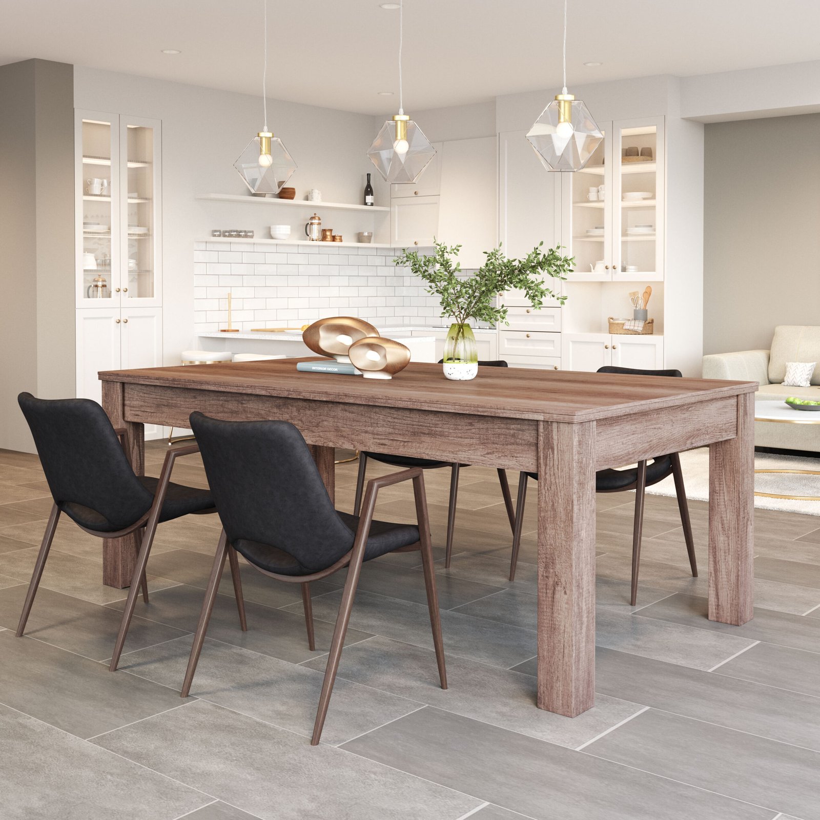 Desi Dining Chair (Set of 2) Black & Walnut - Image 3