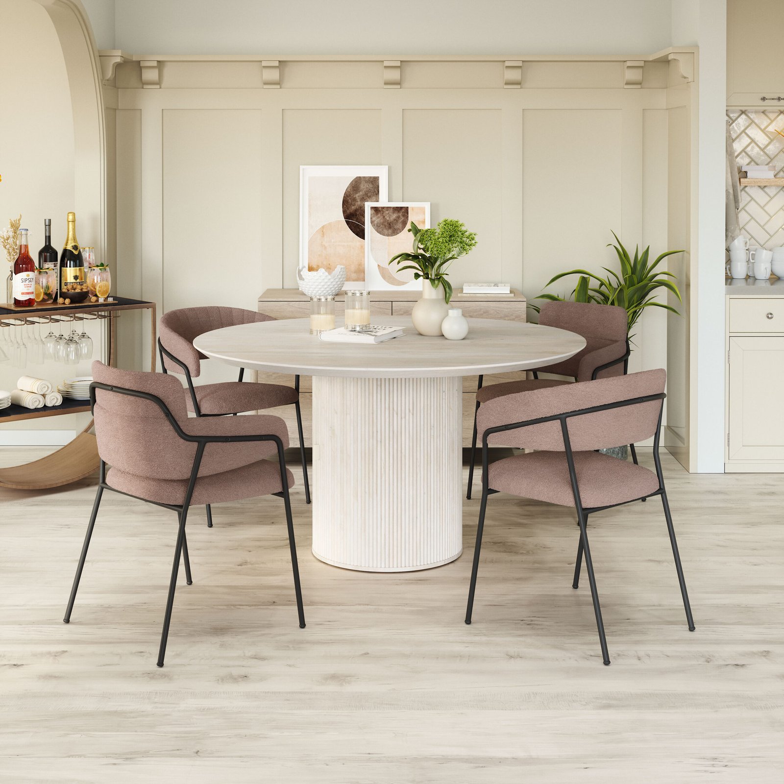 Josephine Dining Chair (Set of 2) Brown - Image 2