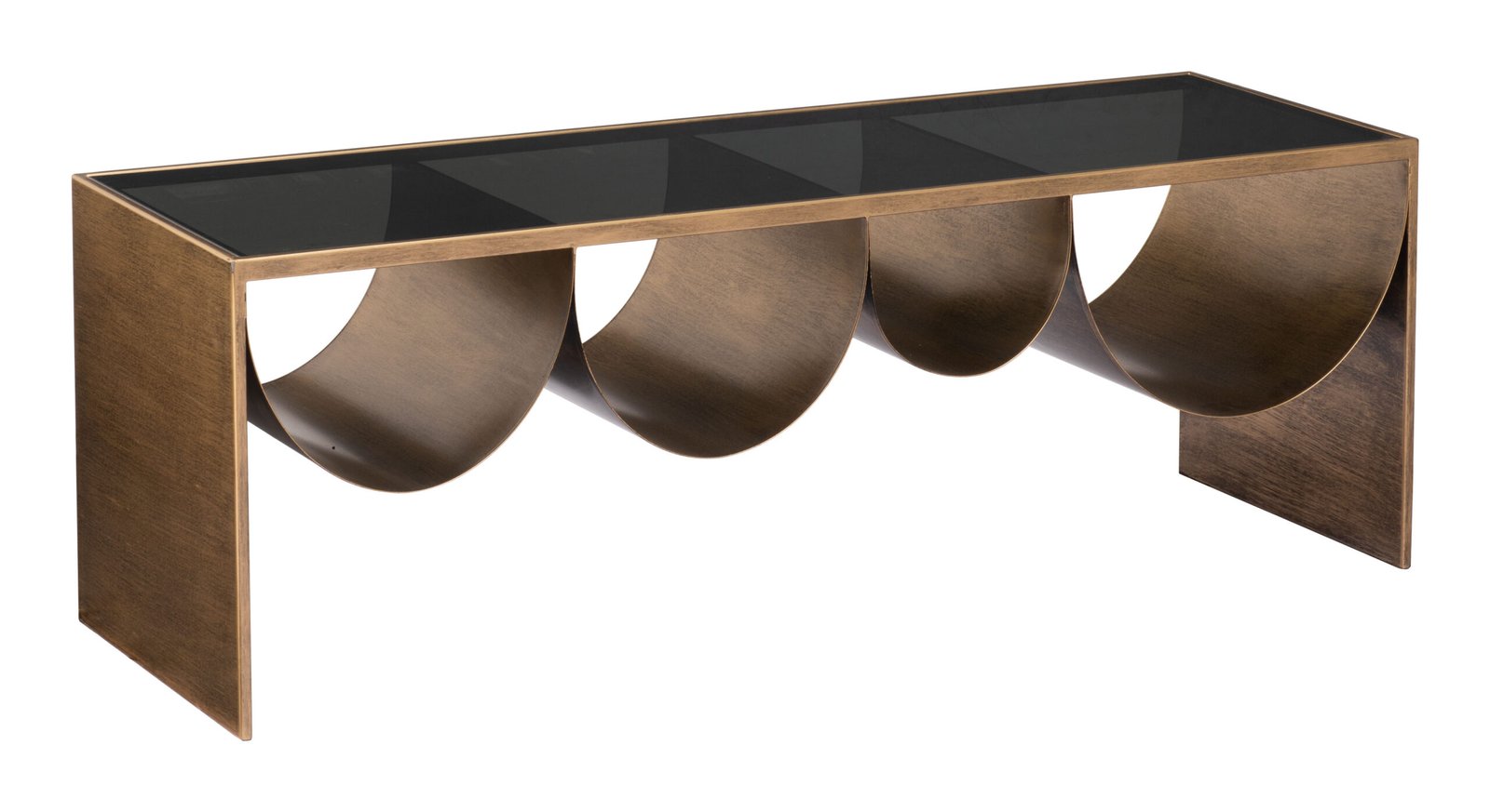 Reed Coffee Table Brass & Black - Image 2