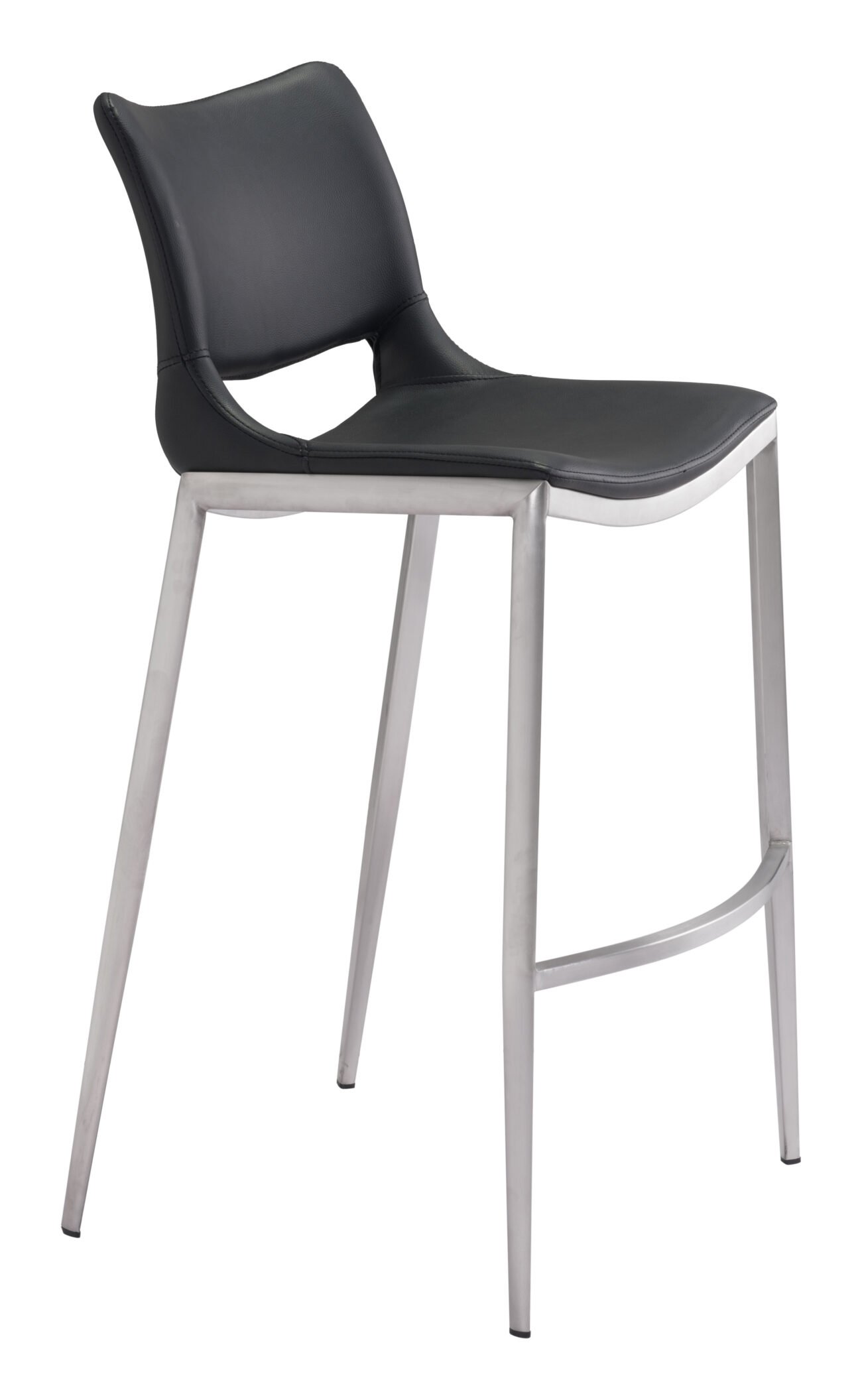 Ace Barstool (Set of 2) Black & Silver - Image 3
