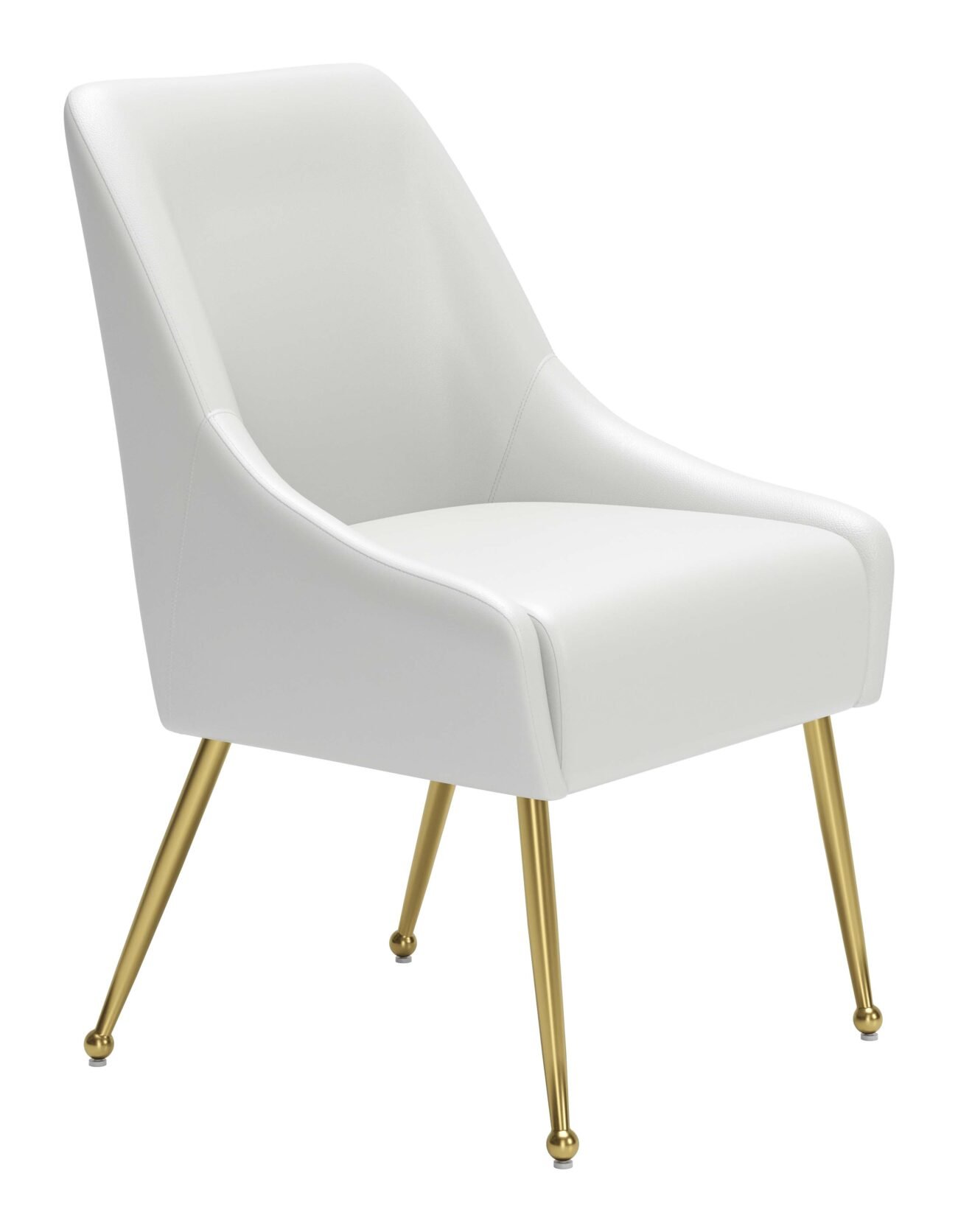 Maxine Dining Chair White & Gold - Image 8