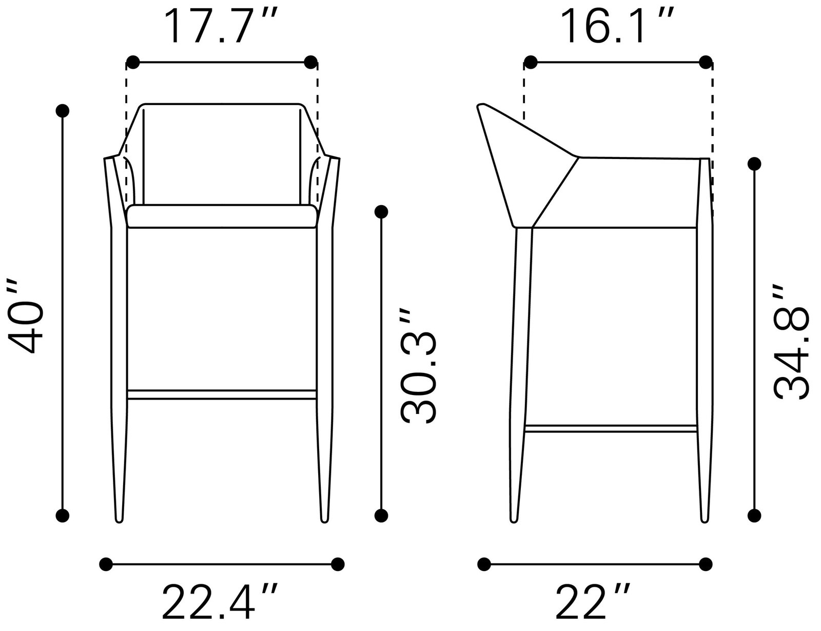 Andover Barstool Slate Gray - Image 10