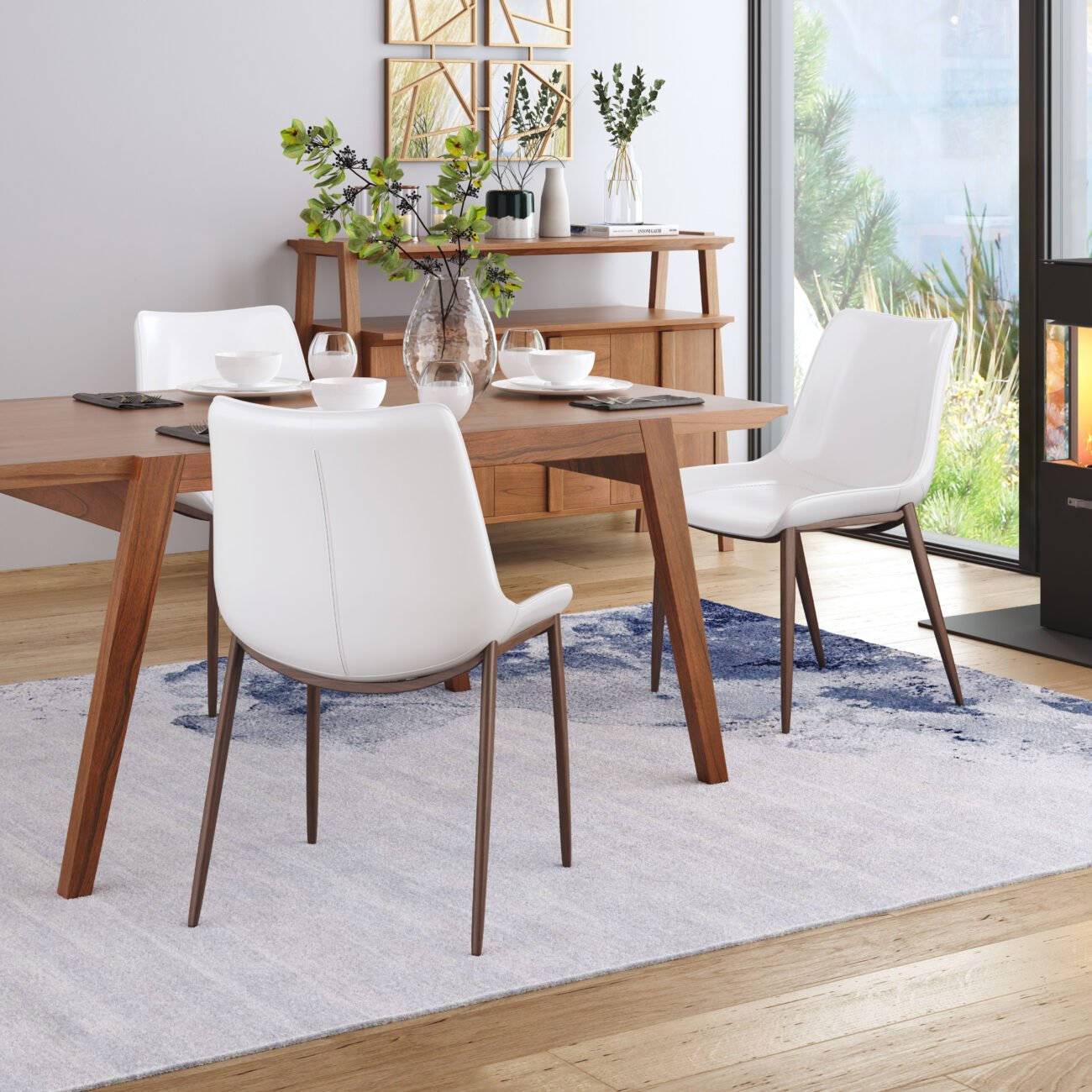 Magnus Dining Chair (Set of 2) White & Walnut - Image 3