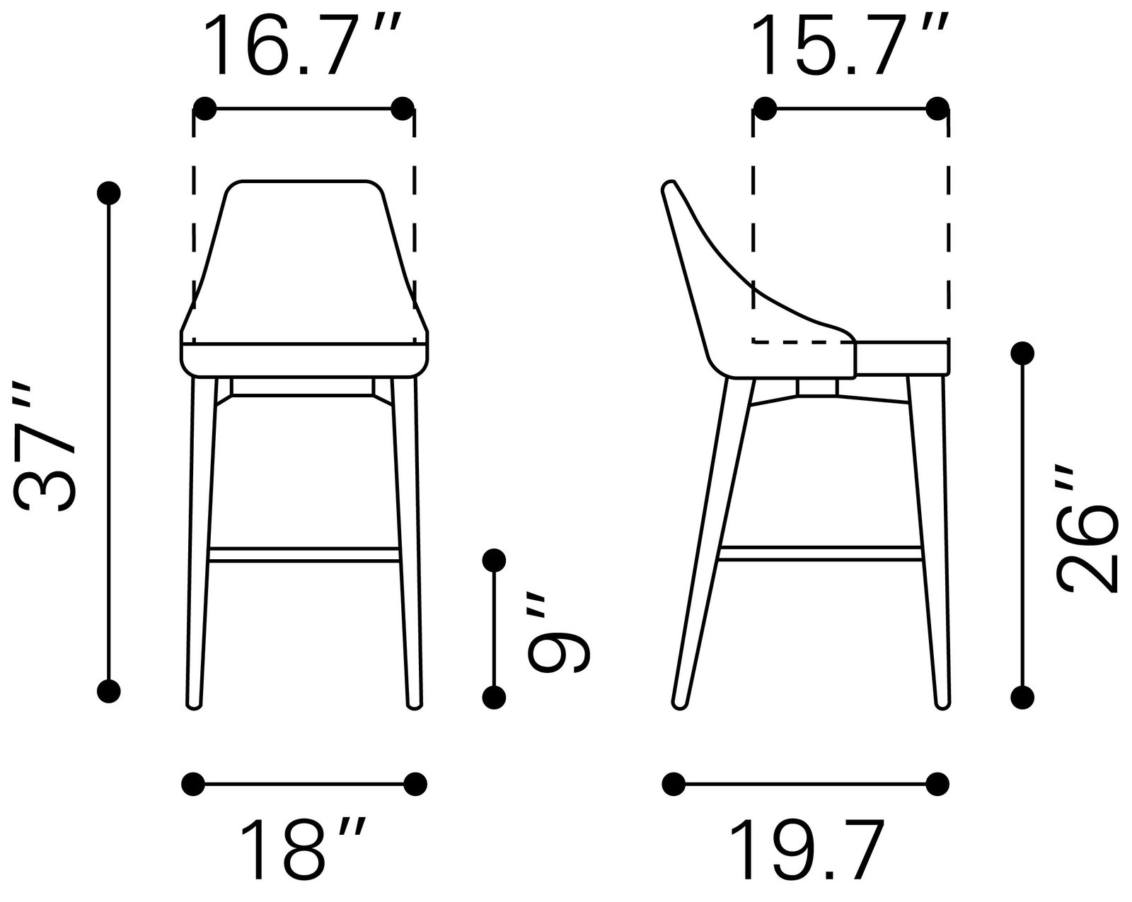 Moor Counter Stool Dark Gray - Image 8