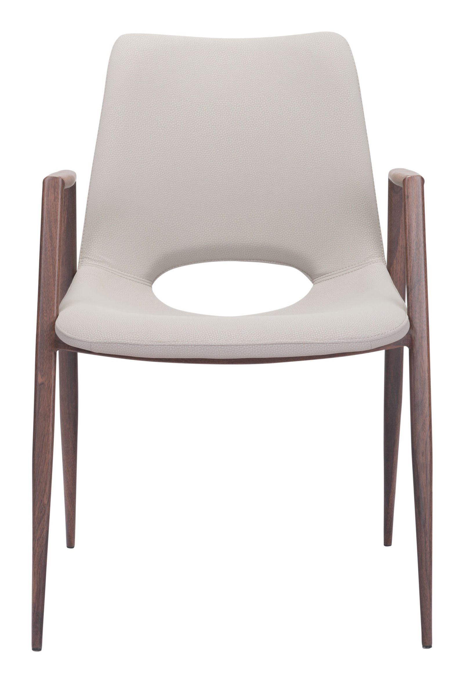 Desi Dining Chair (Set of 2) Beige & Walnut - Image 5