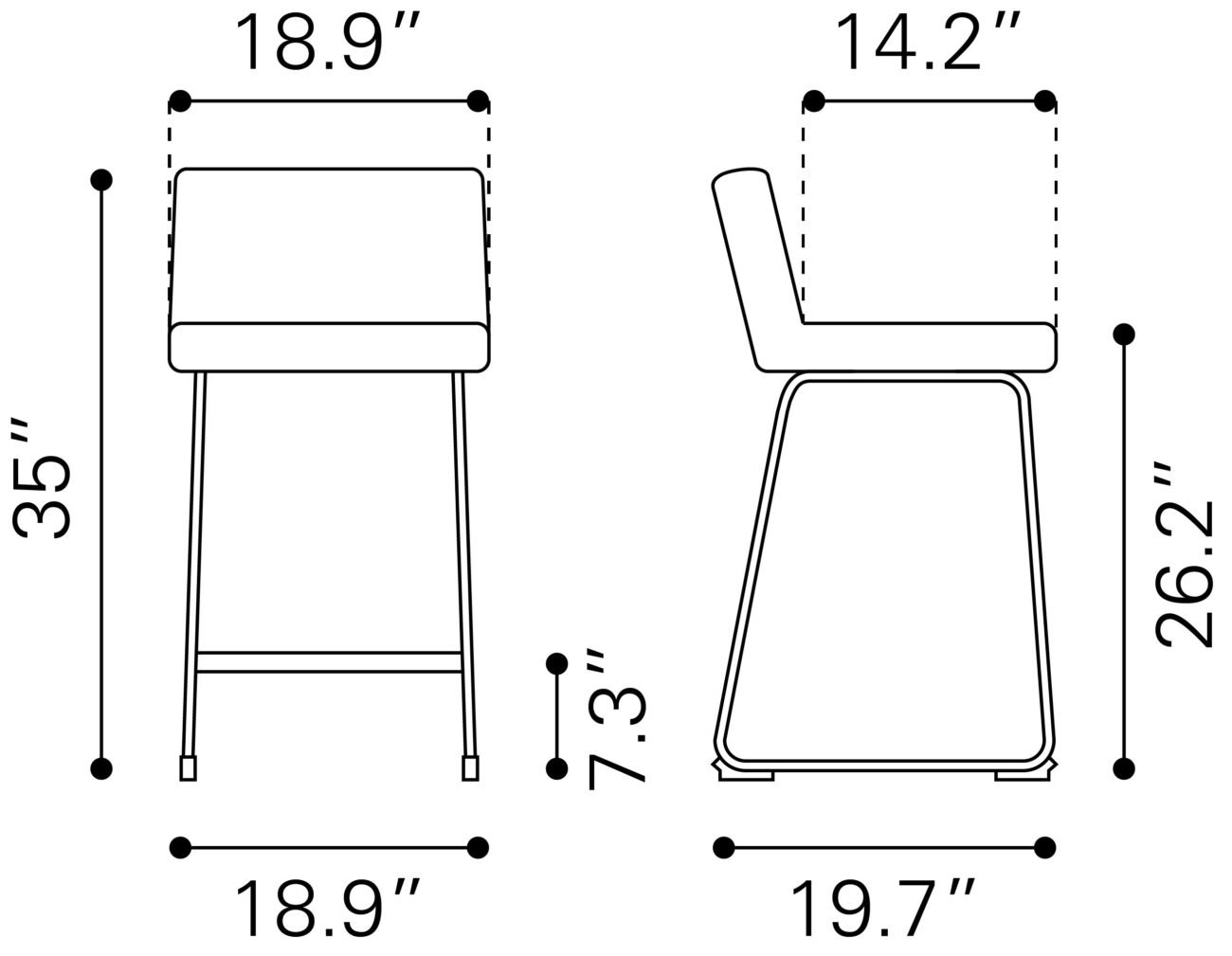 Pago Counter Stool (Set of 2) Gray - Image 12