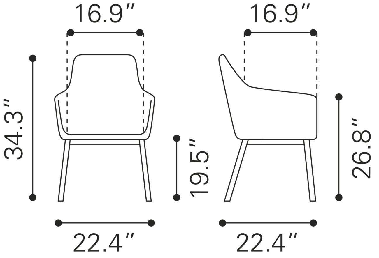 Adage Dining Chair (Set of 2) Beige - Image 11