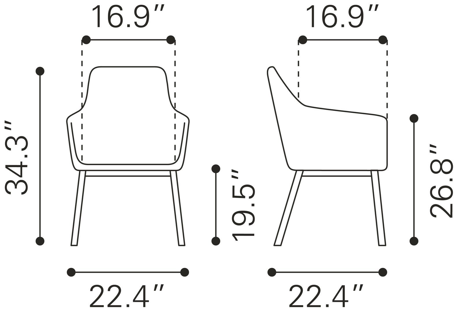 Adage Dining Chair (Set of 2) Beige - Image 11
