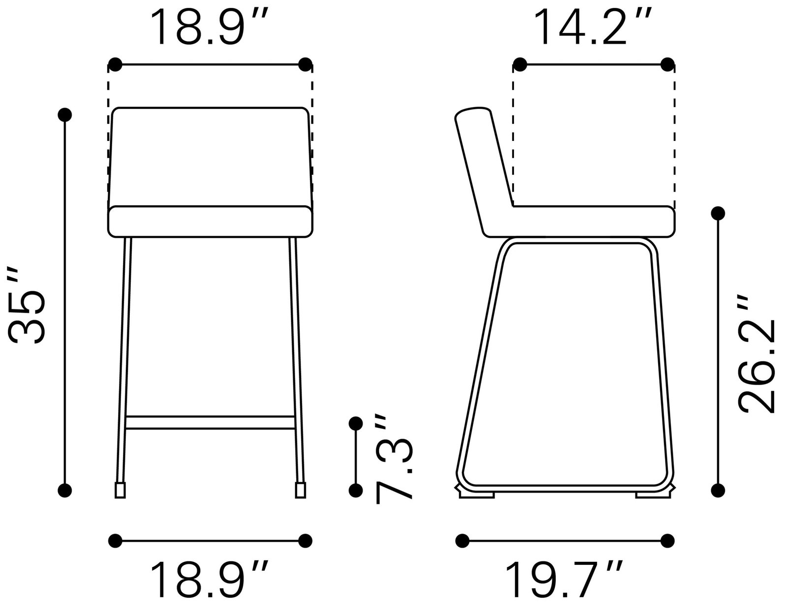 Pago Counter Stool (Set of 2) Brown - Image 10