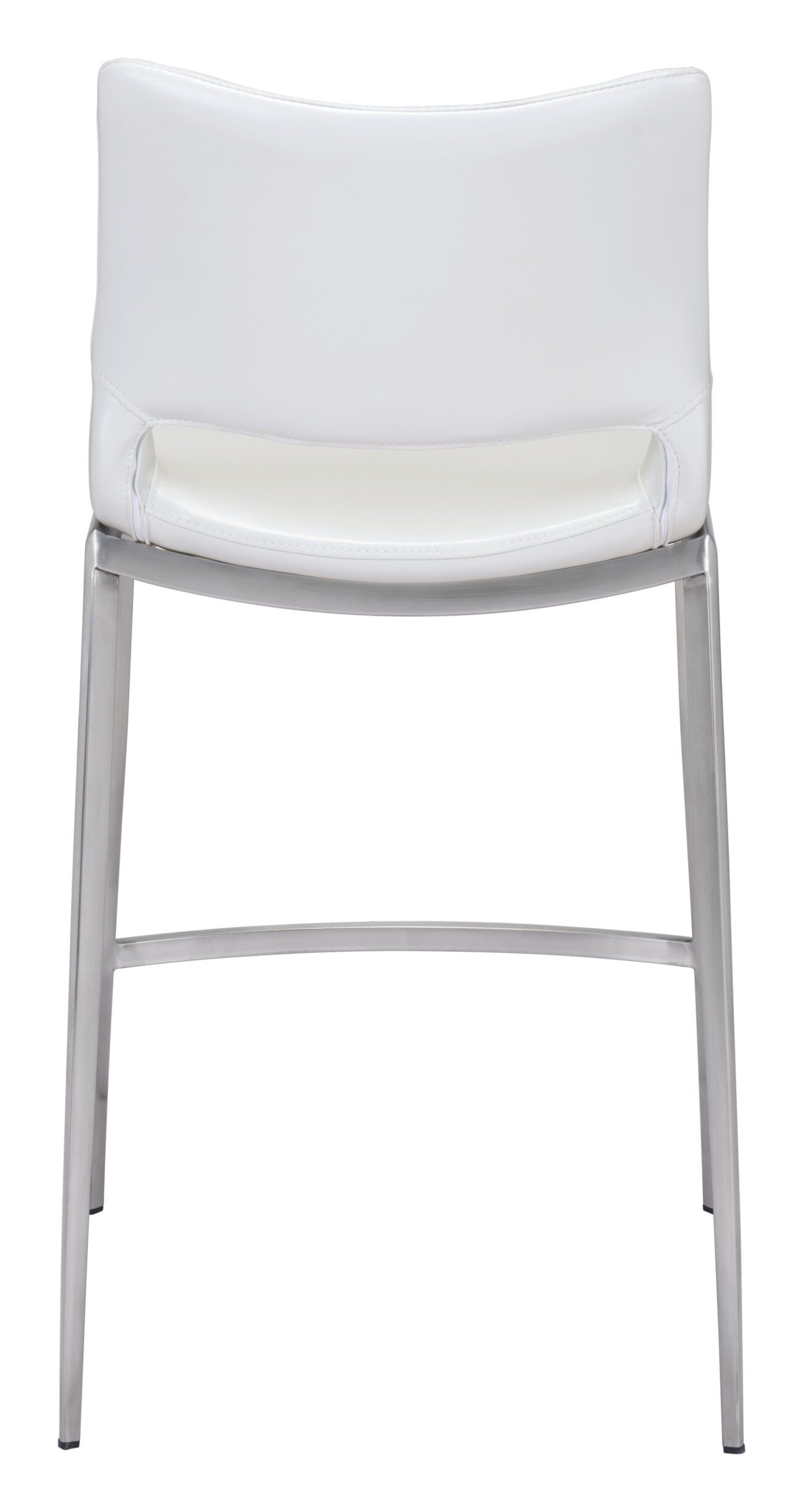 Ace Counter Stool (Set of 2) White & Silver - Image 5