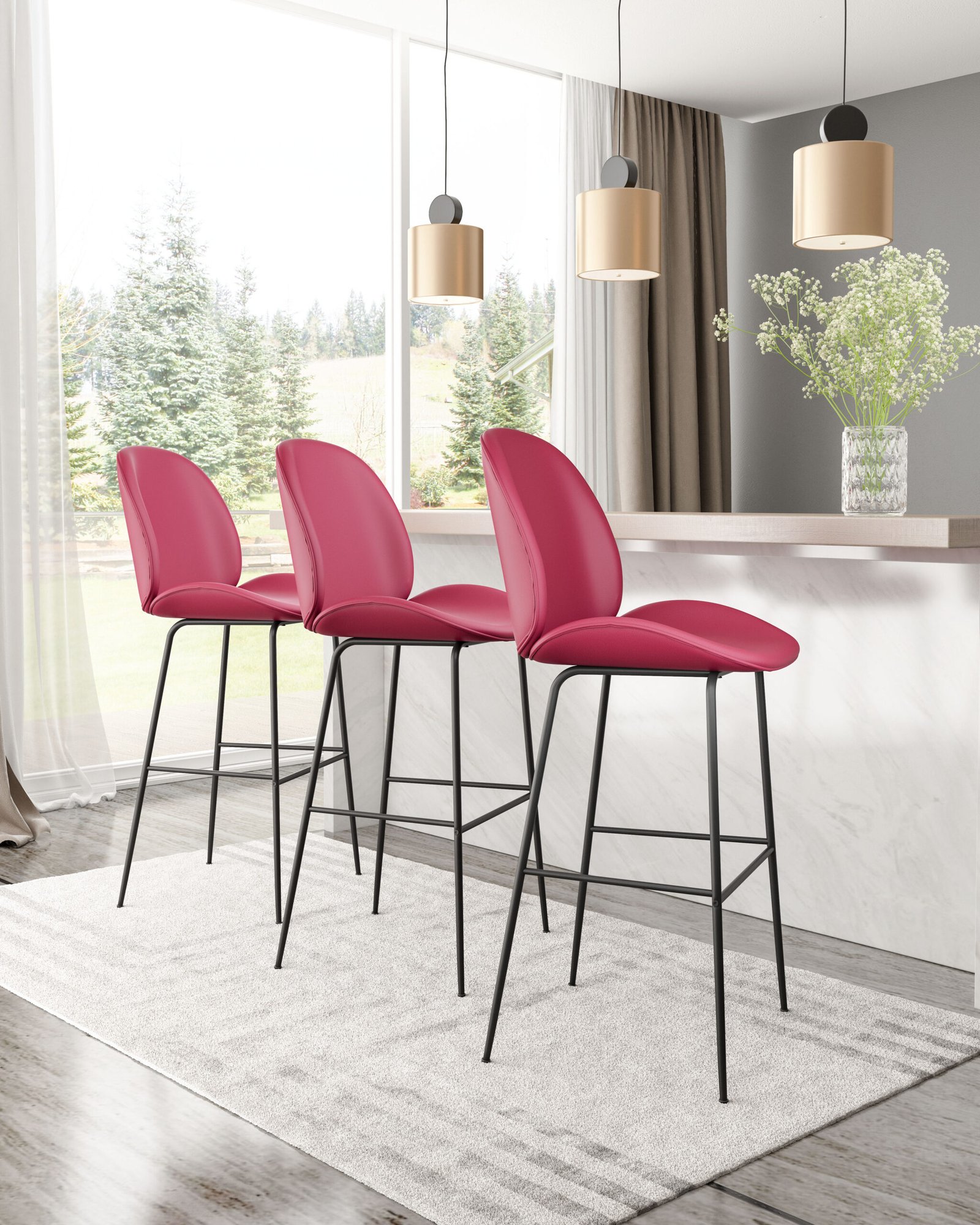 Miles Barstool Red - Image 2