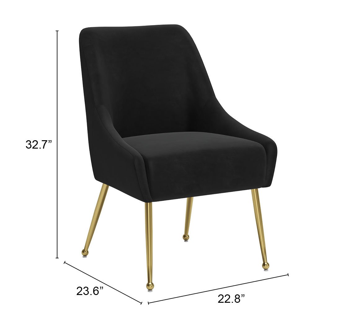 Maxine Dining Chair Black & Gold - Image 12