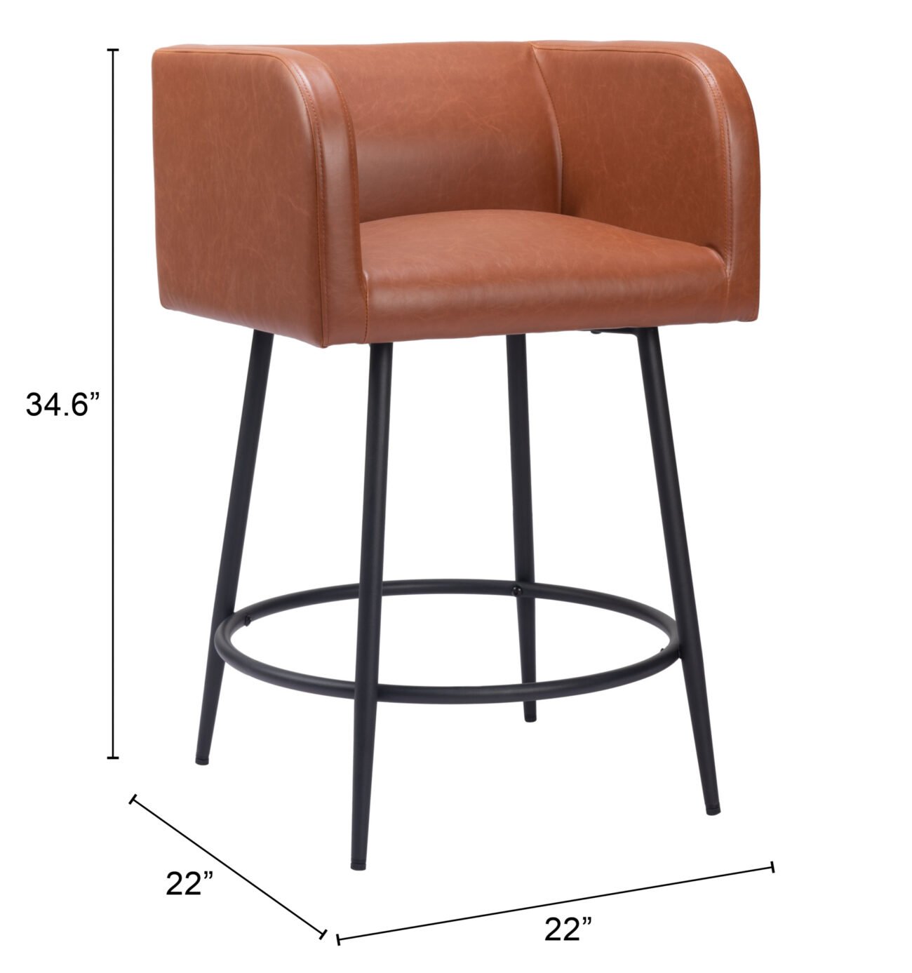 Horbat Counter Stool (Set of 2) Brown - Image 9