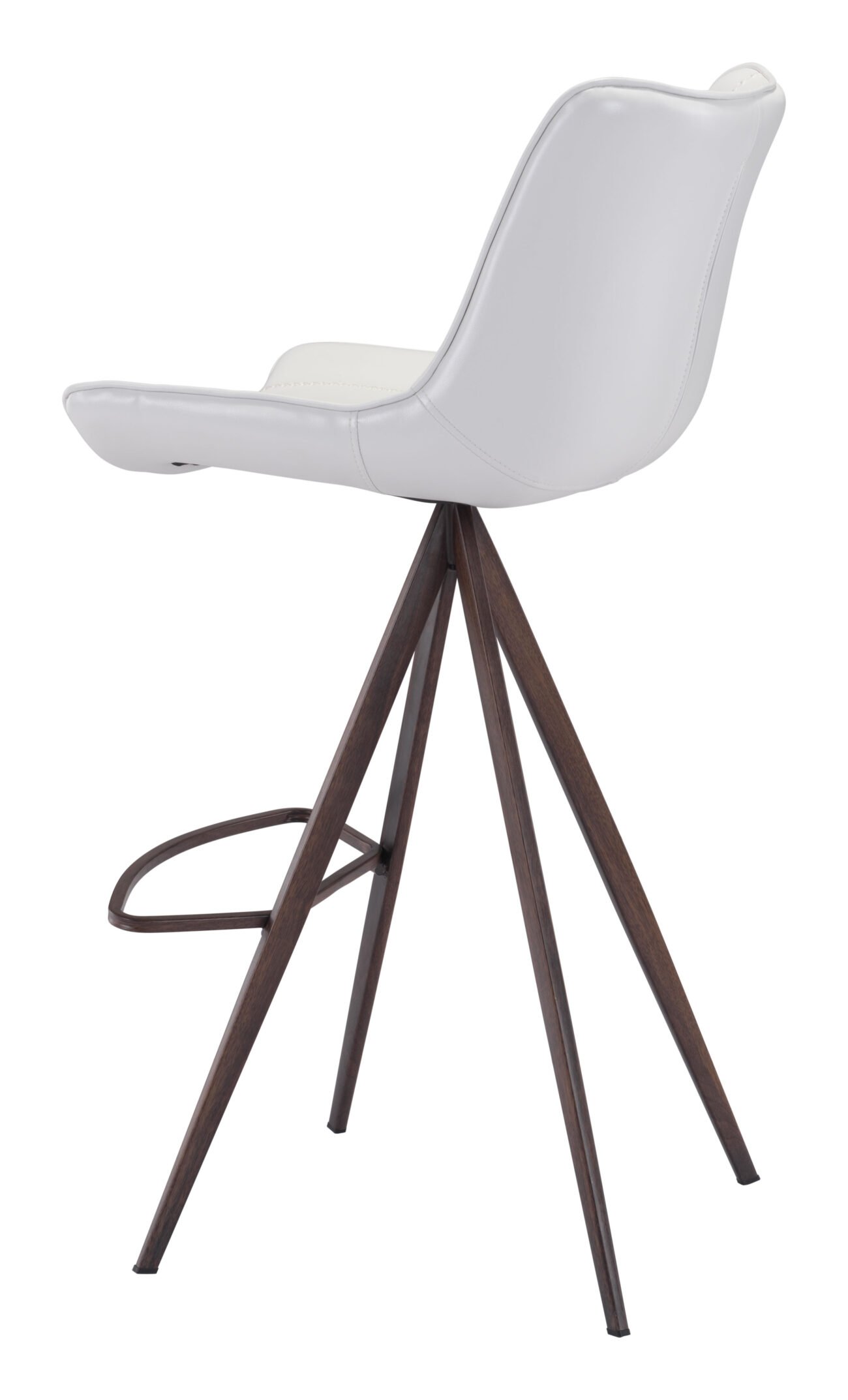 Aki Barstool (Set of 2) White & Walnut - Image 6