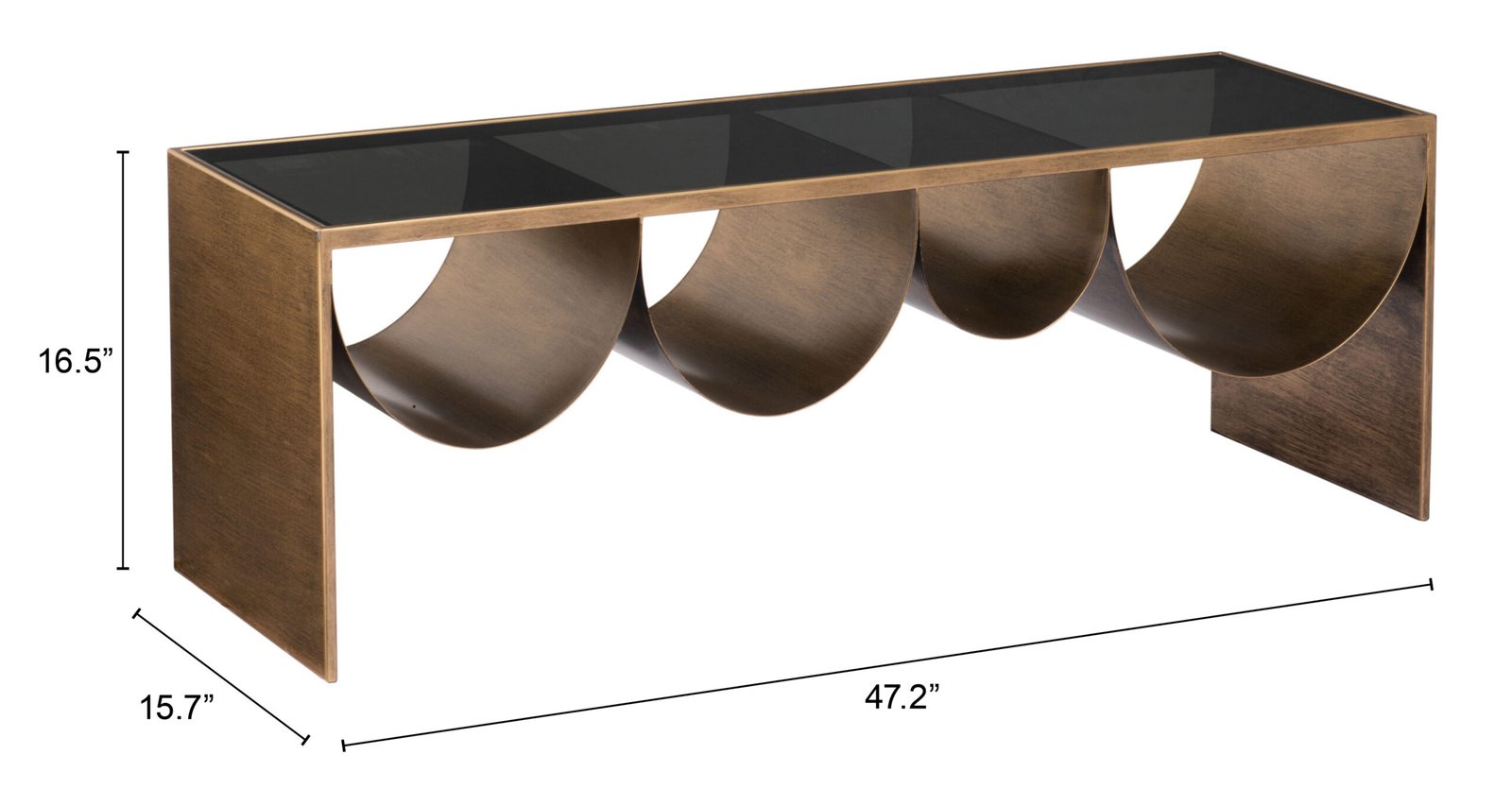 Reed Coffee Table Brass & Black - Image 9