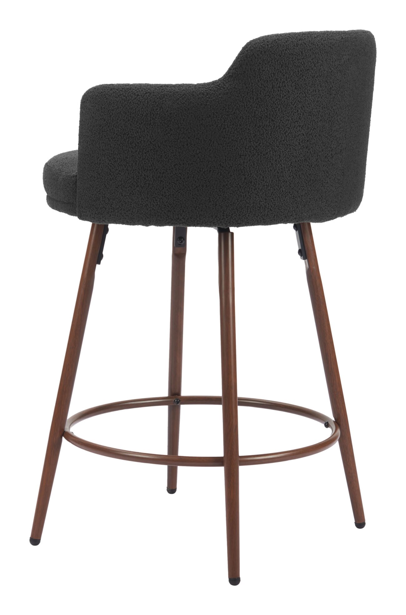 Kono Swivel Counter Stool (Set of 2) Black & Walnut - Image 5