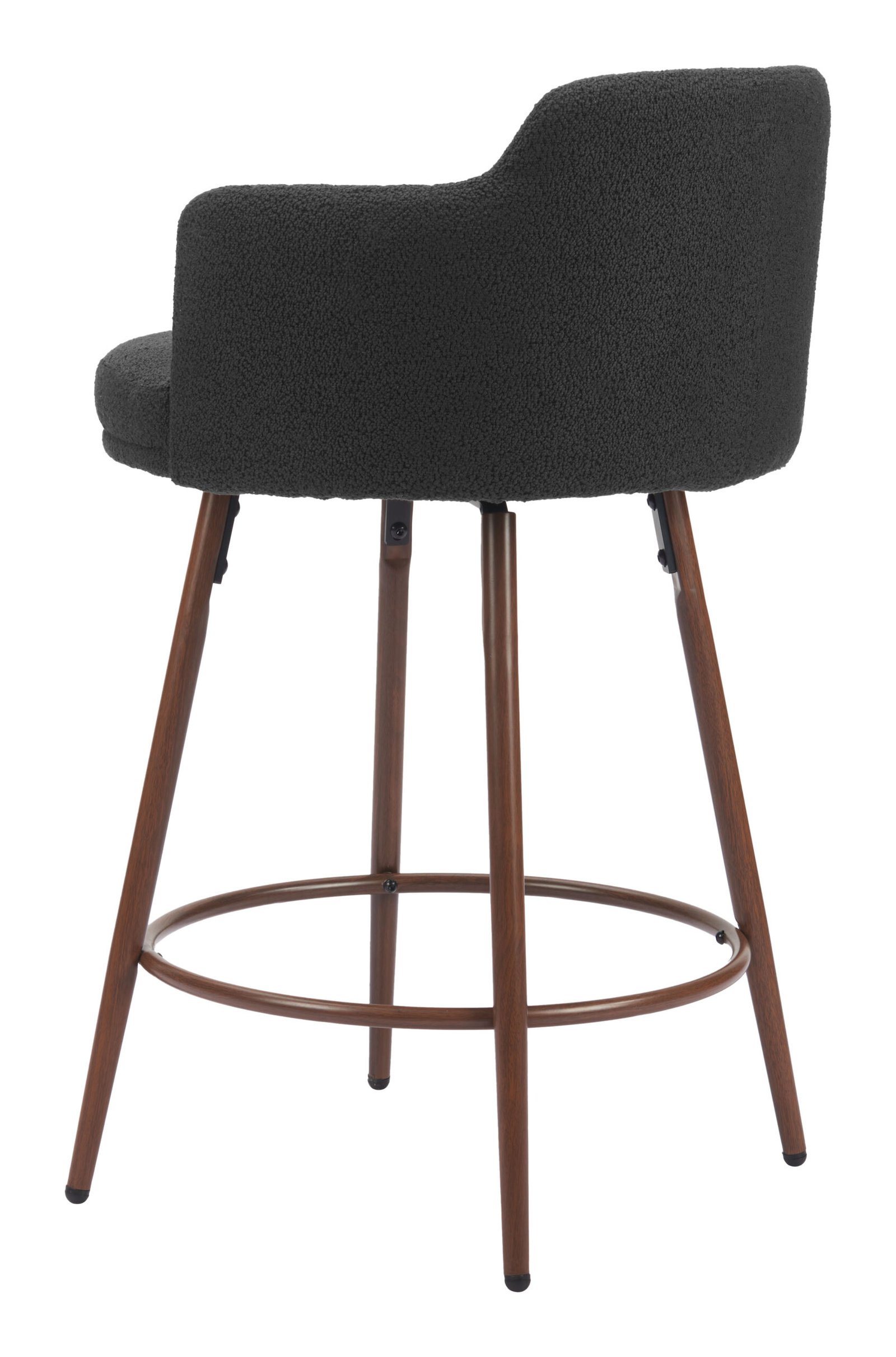 Kono Swivel Counter Stool (Set of 2) Black & Walnut - Image 5