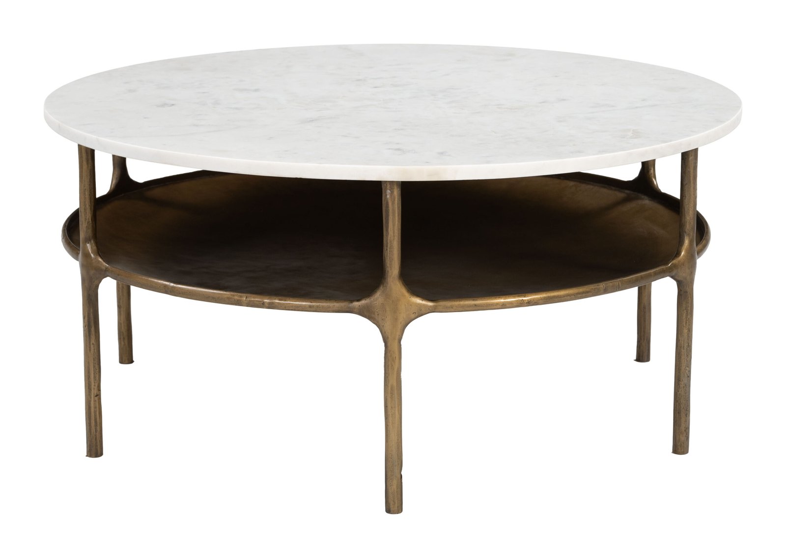 Bild Coffee Table White & Brass - Image 2