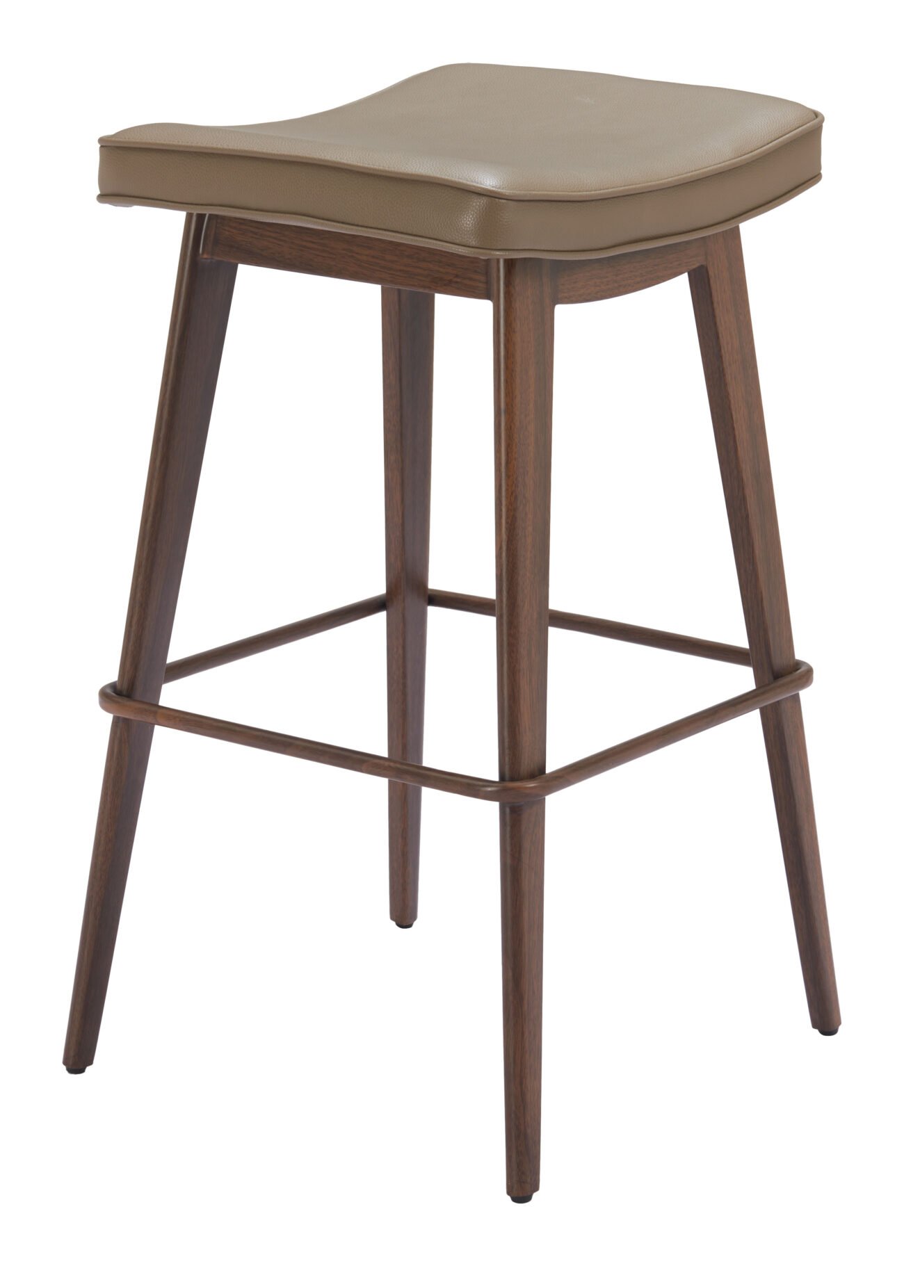 Divat Barstool (Set of 2) Taupe & Walnut - Image 4