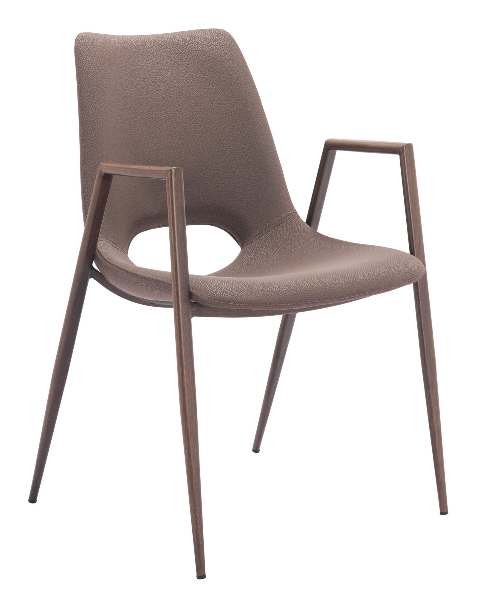 Desi Dining Chair (Set of 2) Brown & Walnut - Image 2
