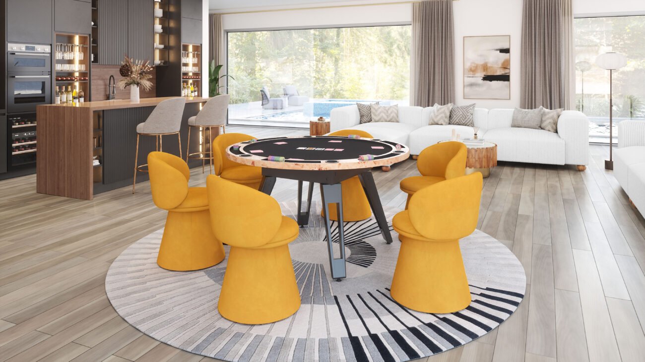 Oblic Swivel Dining Chair Orange - Image 3