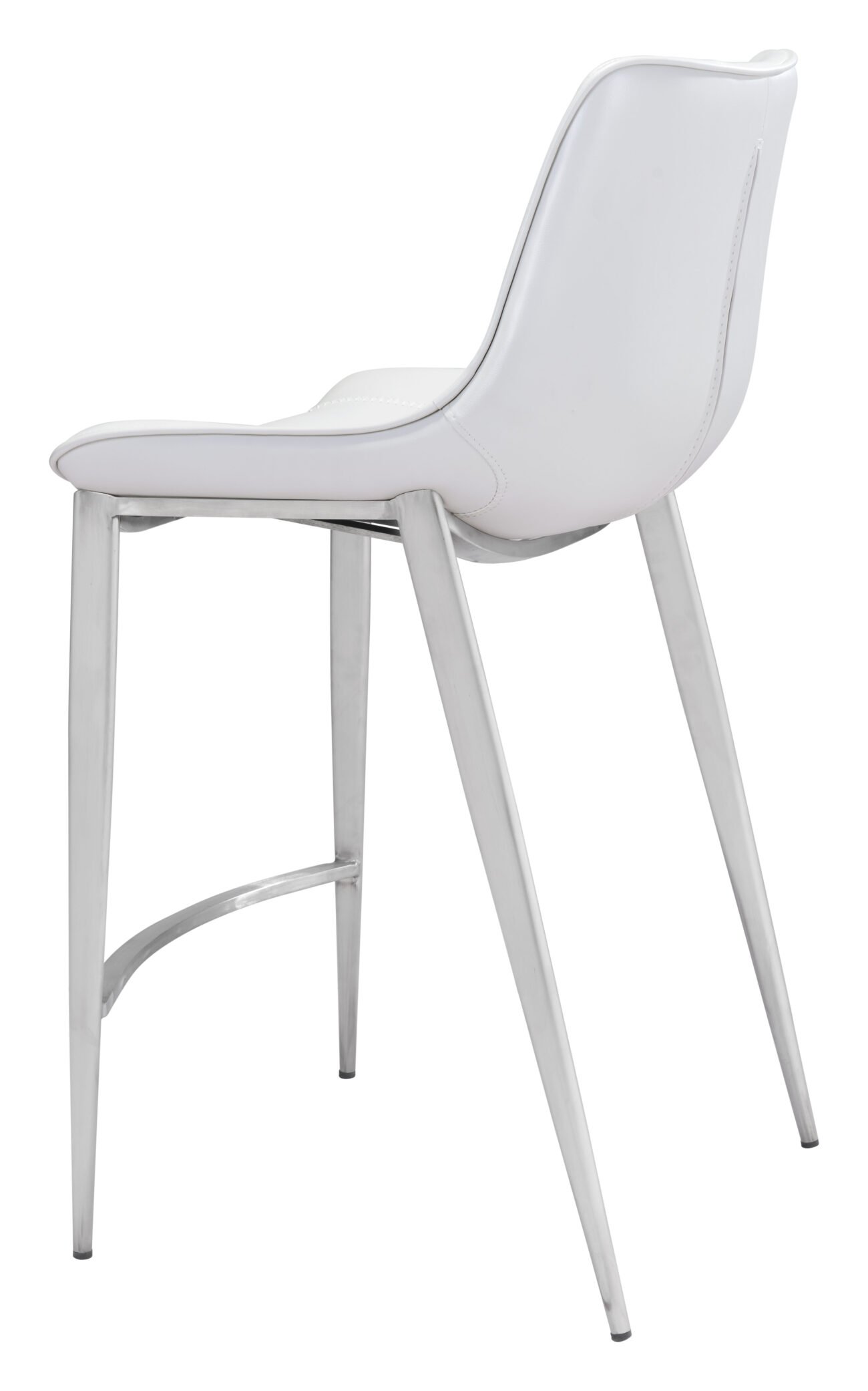 Magnus Counter Stool (Set of 2) White & Silver - Image 6