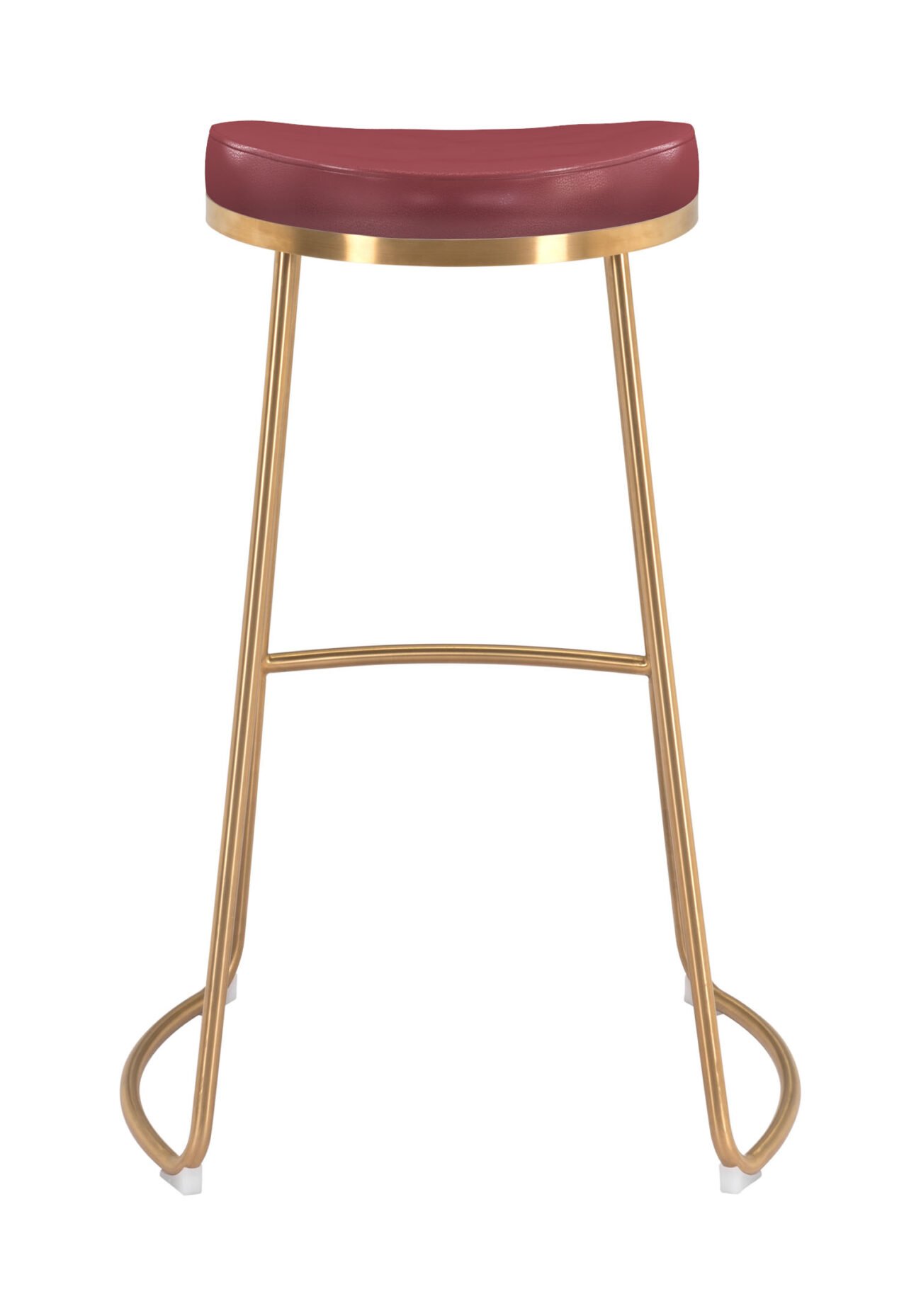 Bree Barstool (Set of 2) Burgundy & Gold - Image 7