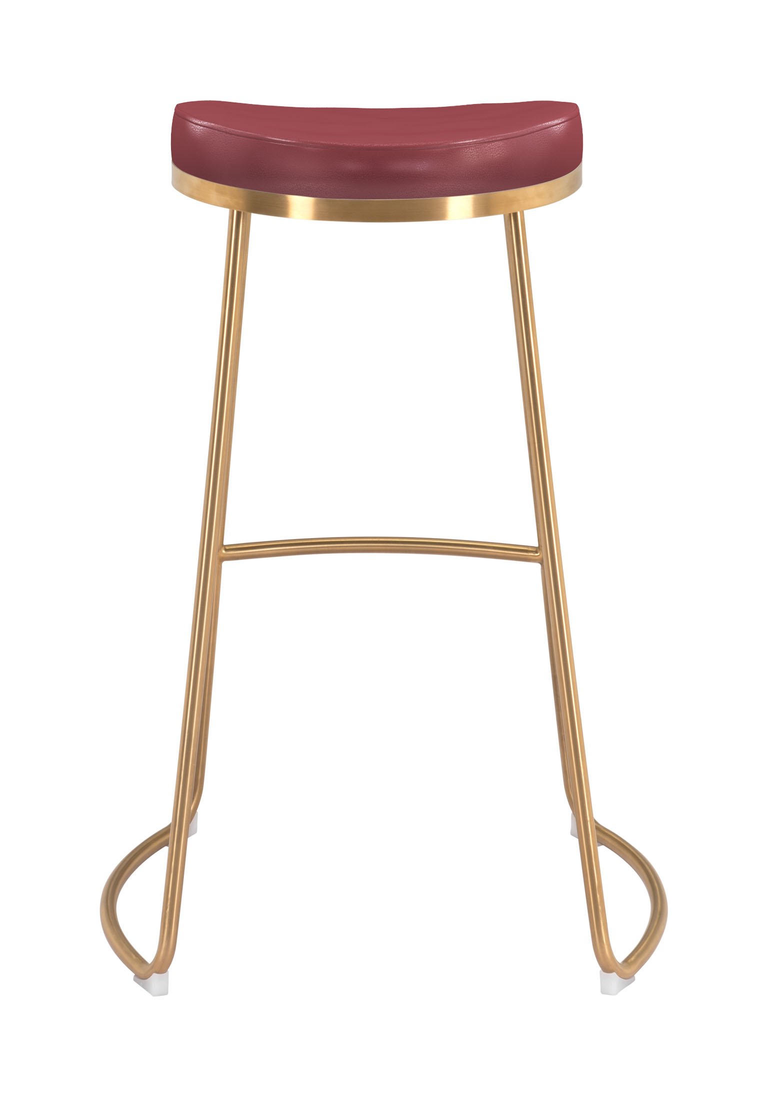 Bree Barstool (Set of 2) Burgundy & Gold - Image 7