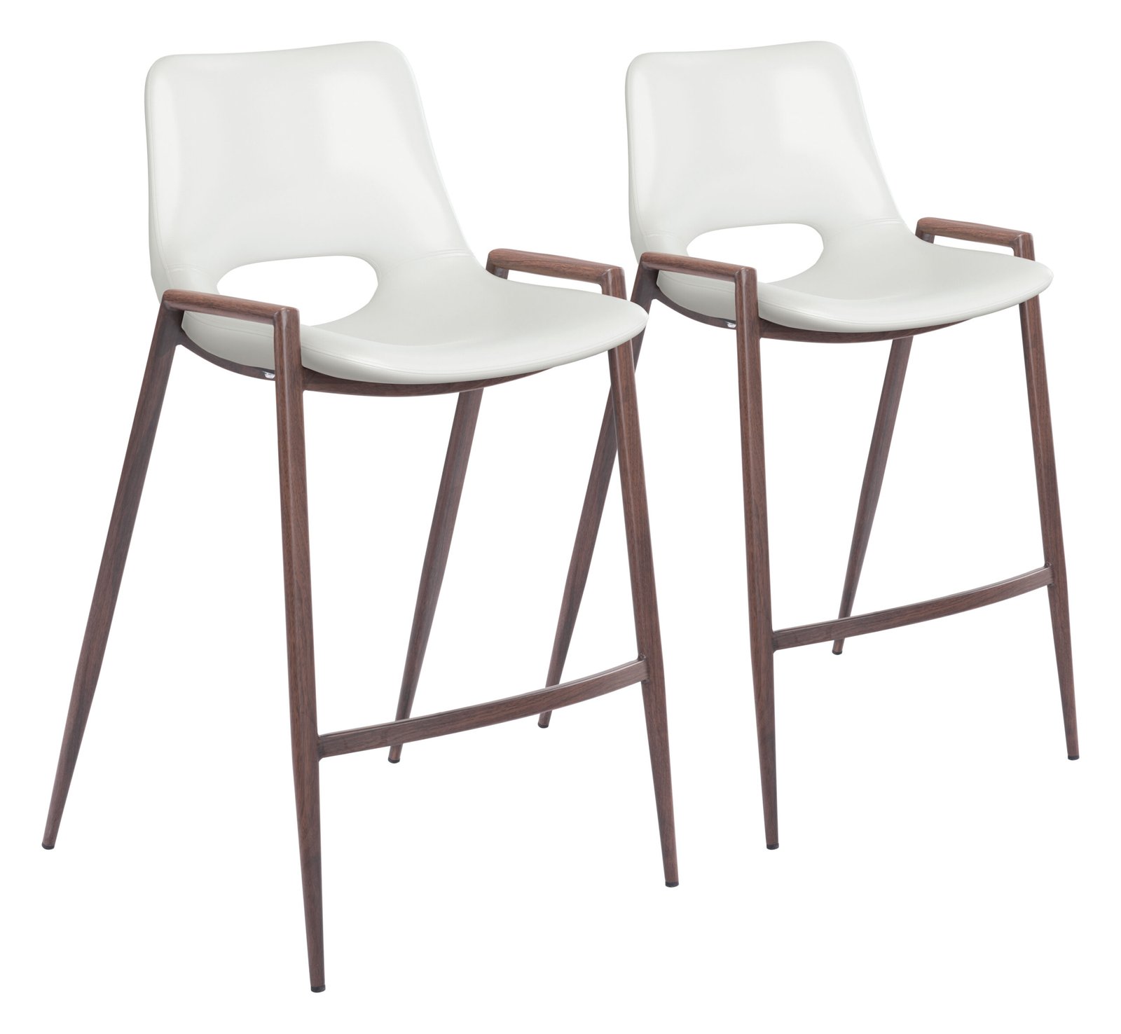 Desi Counter Stool (Set of 2) White & Walnut - Image 11