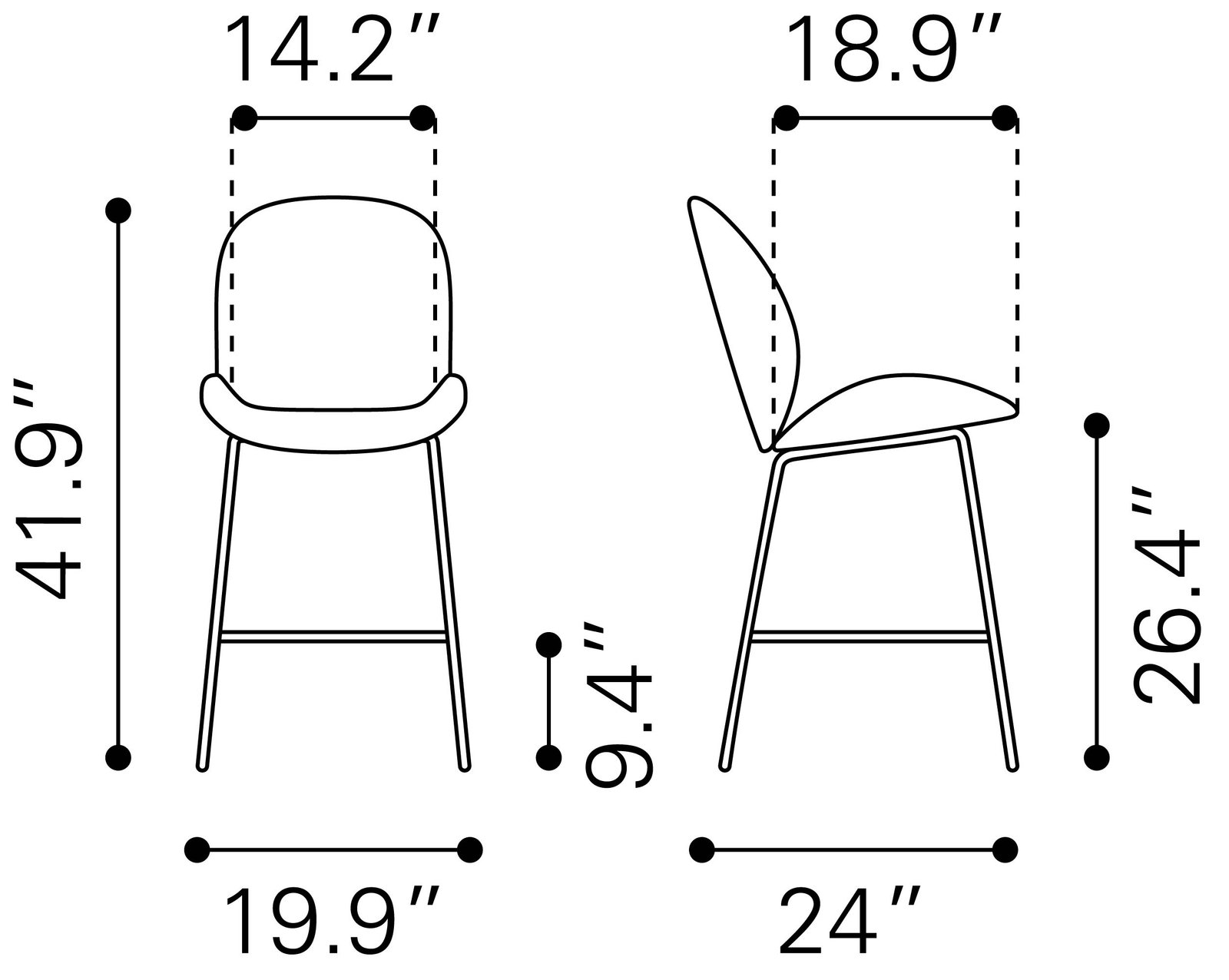 Miles Counter Stool Red - Image 10