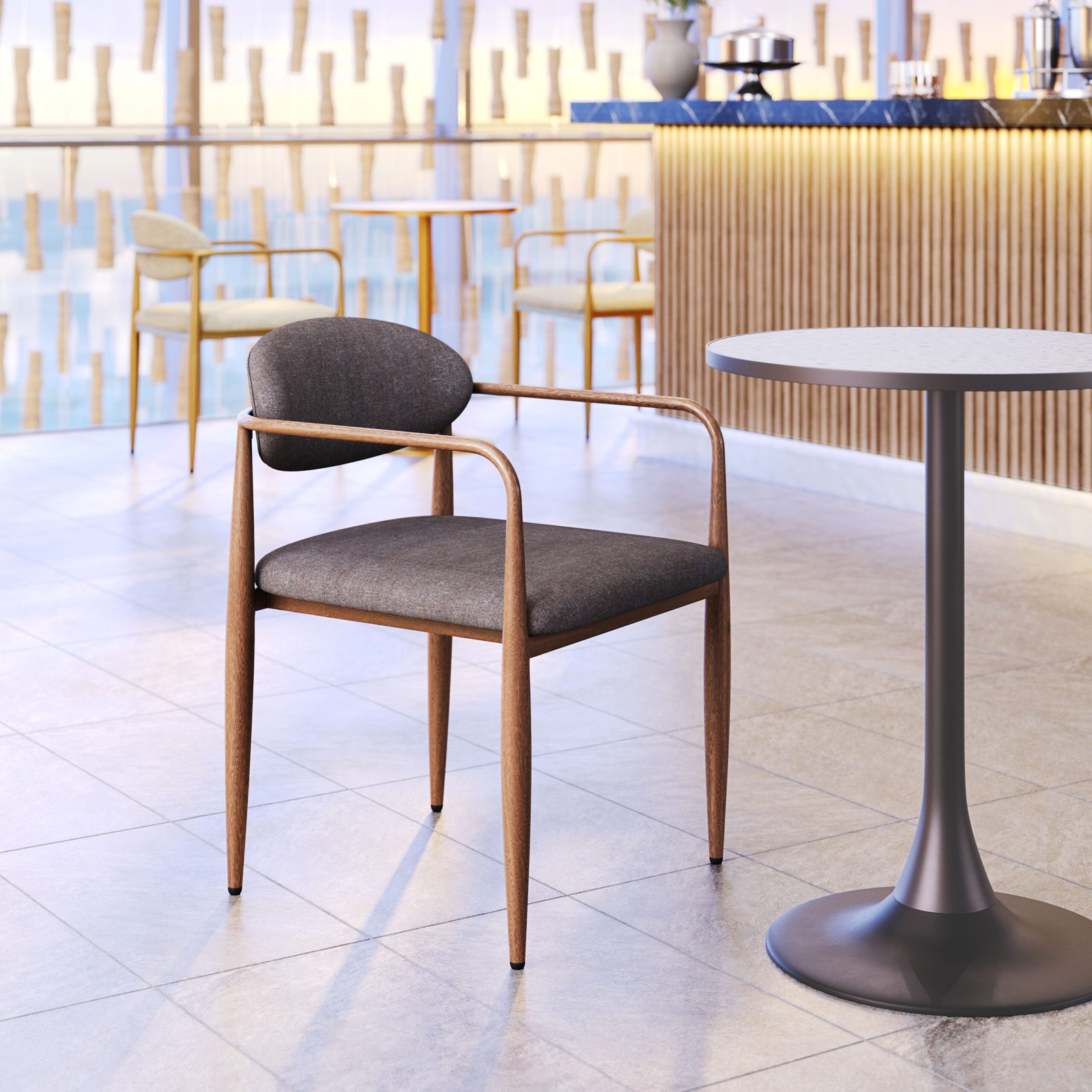 Zens Dining Chair (Set of 2) Truffle Gray - Image 2