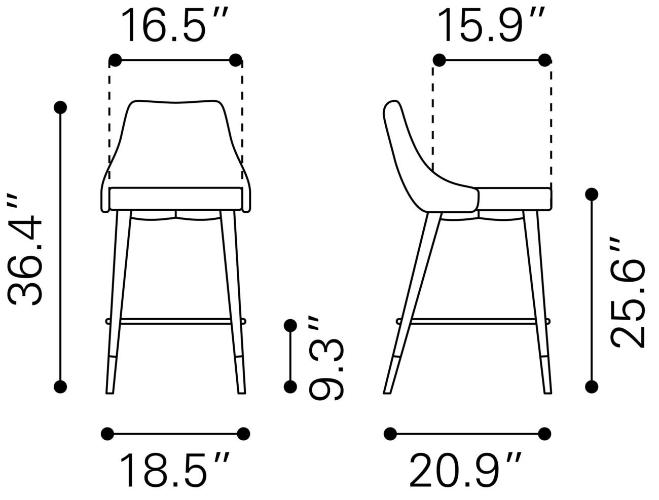 Piccolo Counter Stool Gray - Image 8