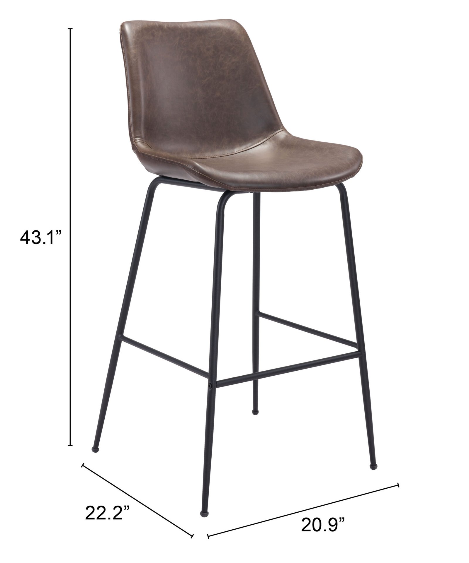 Byron Barstool Brown - Image 11