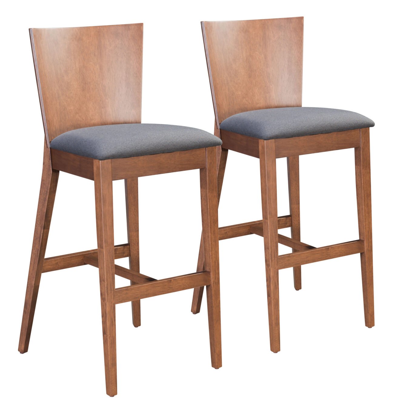Ambrose Barstool (Set of 2) Walnut & Dark Gray - Image 10