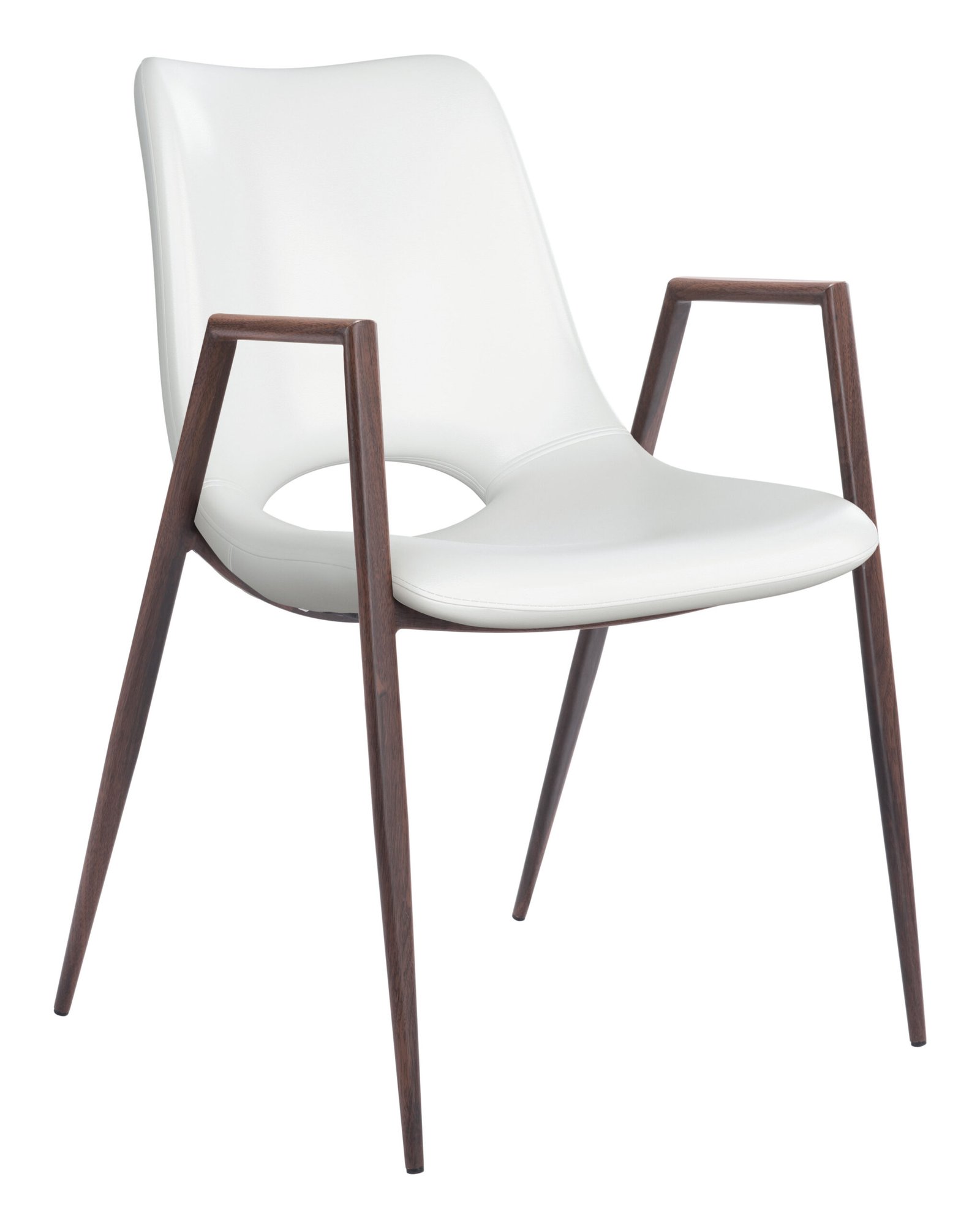 Desi Dining Chair (Set of 2) White & Walnut - Image 2